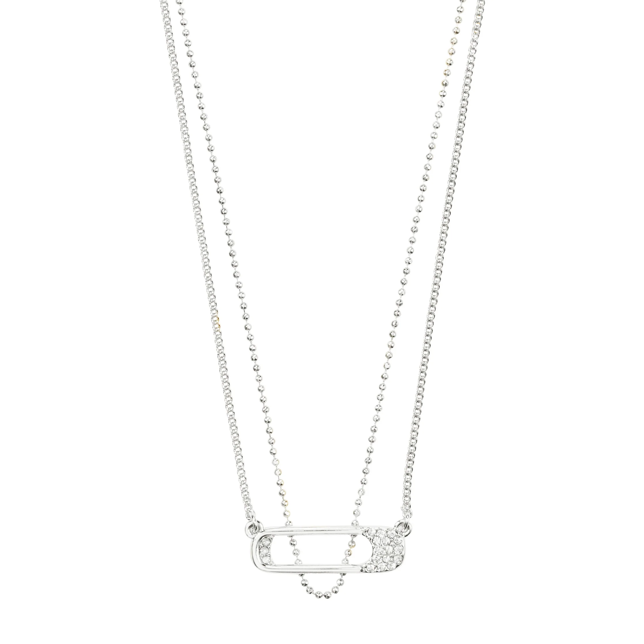 INSTANT necklace, 2-in-1 set, silver-plated
