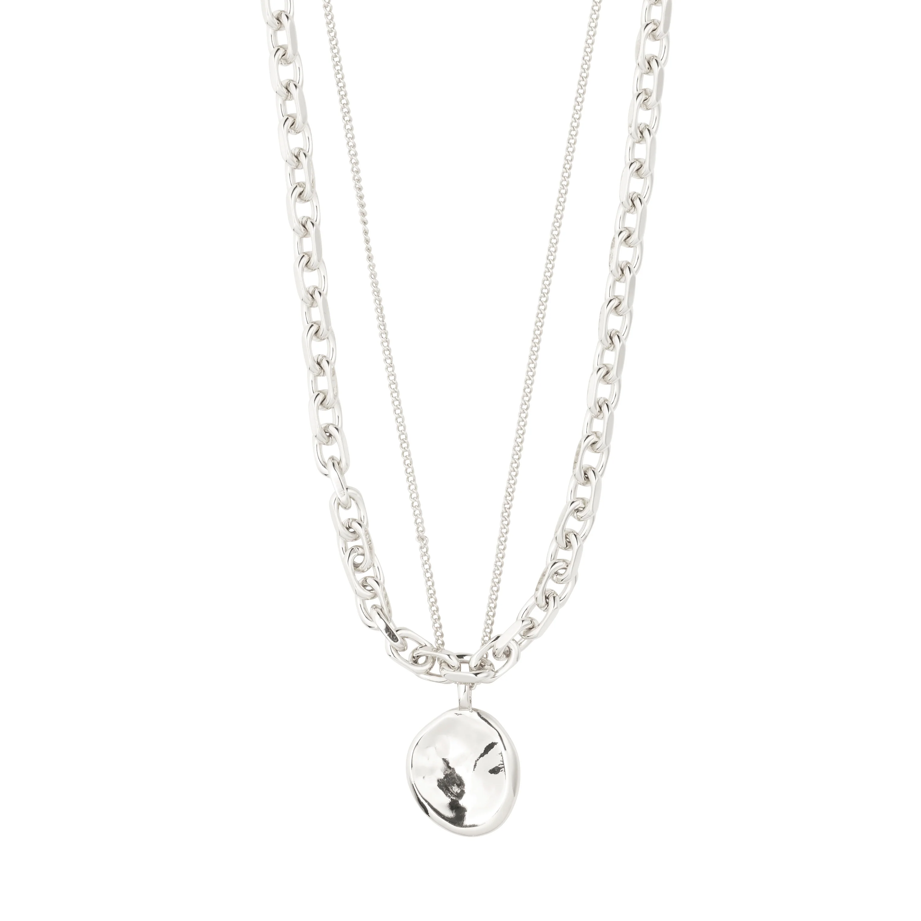 SPARKLE necklace 2-in-1 set, silver-plated