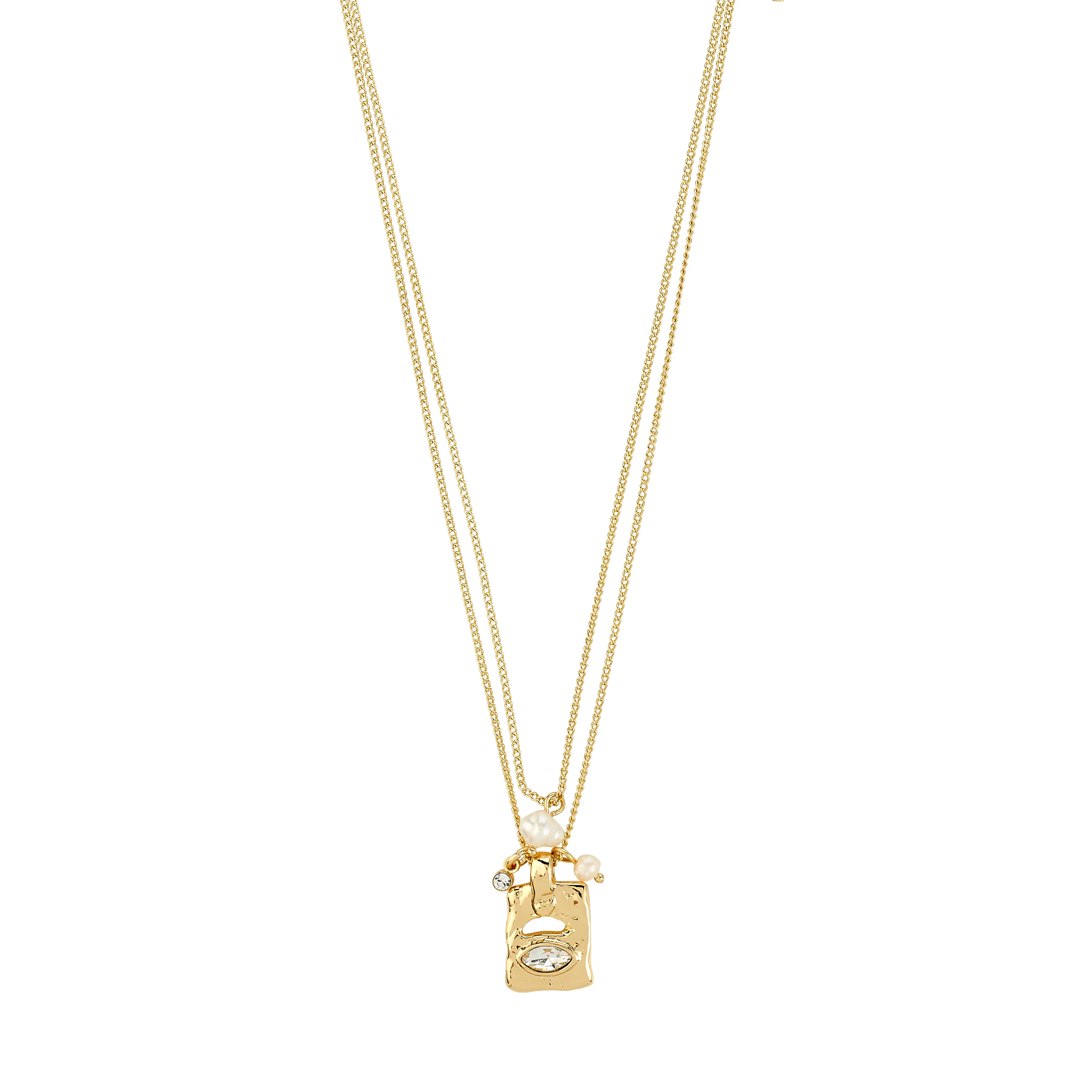 FIRE necklace 2-in-1 set, gold-plated