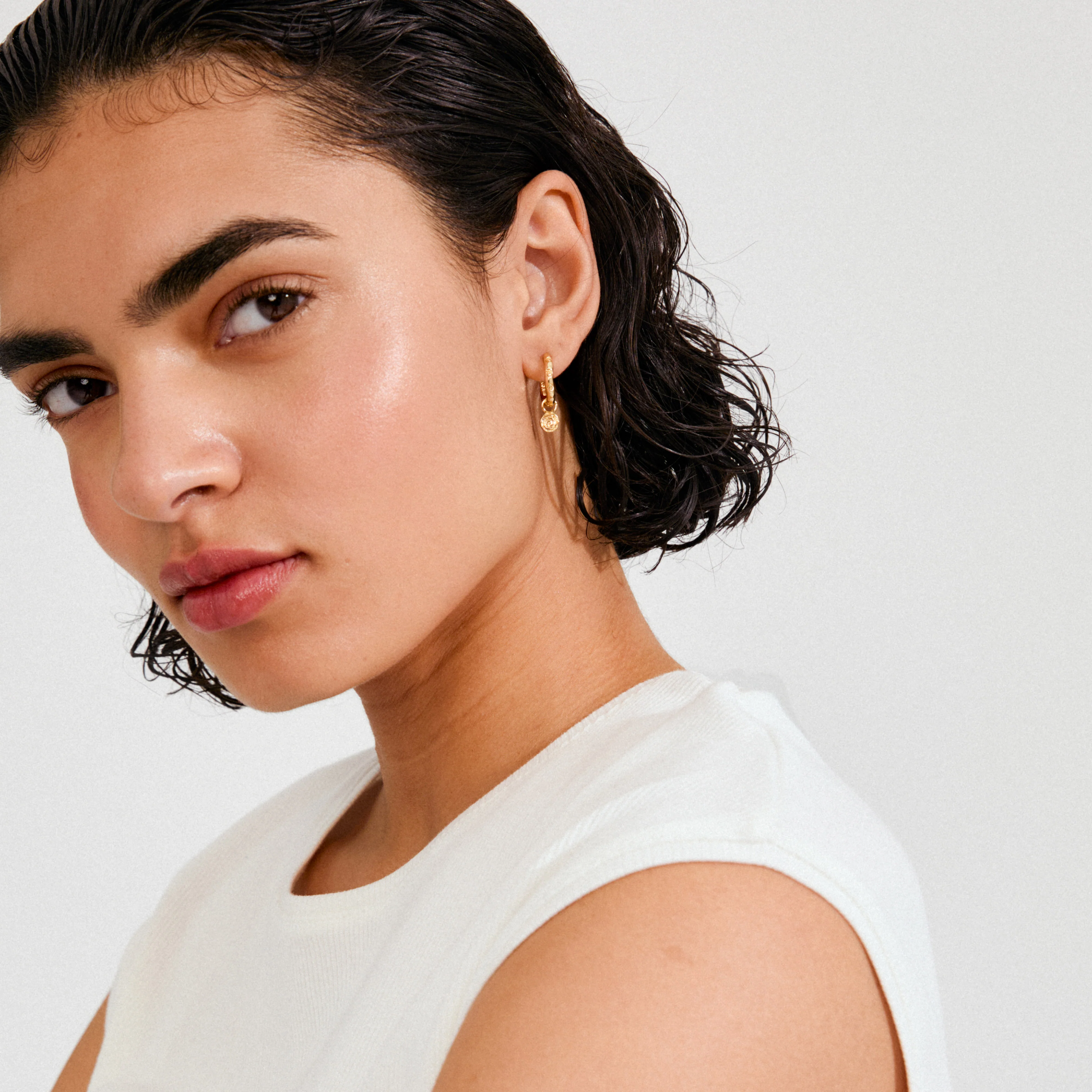 FIRE hoop earrings gold-plated - Image 2