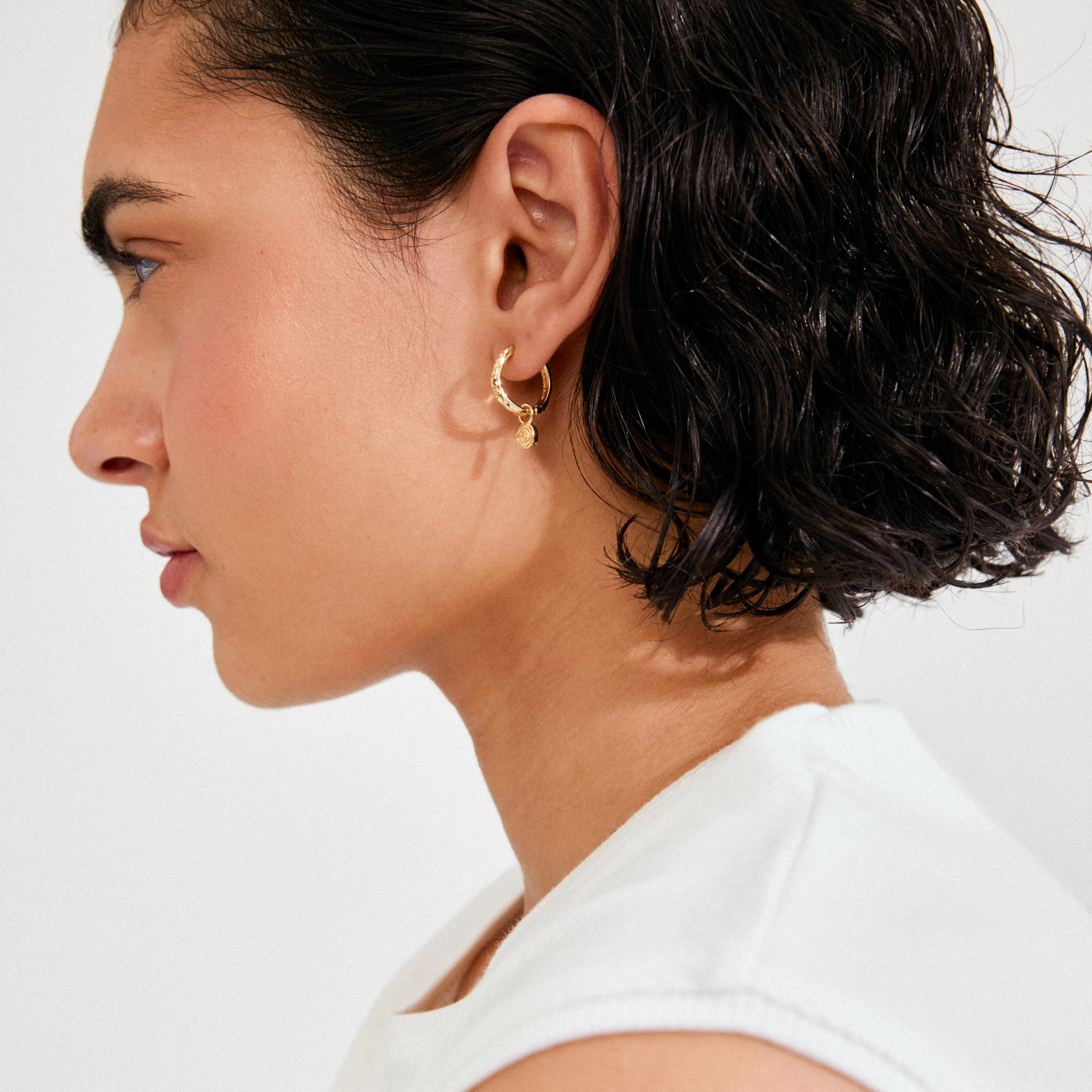 FIRE hoop earrings gold-plated - Image 3