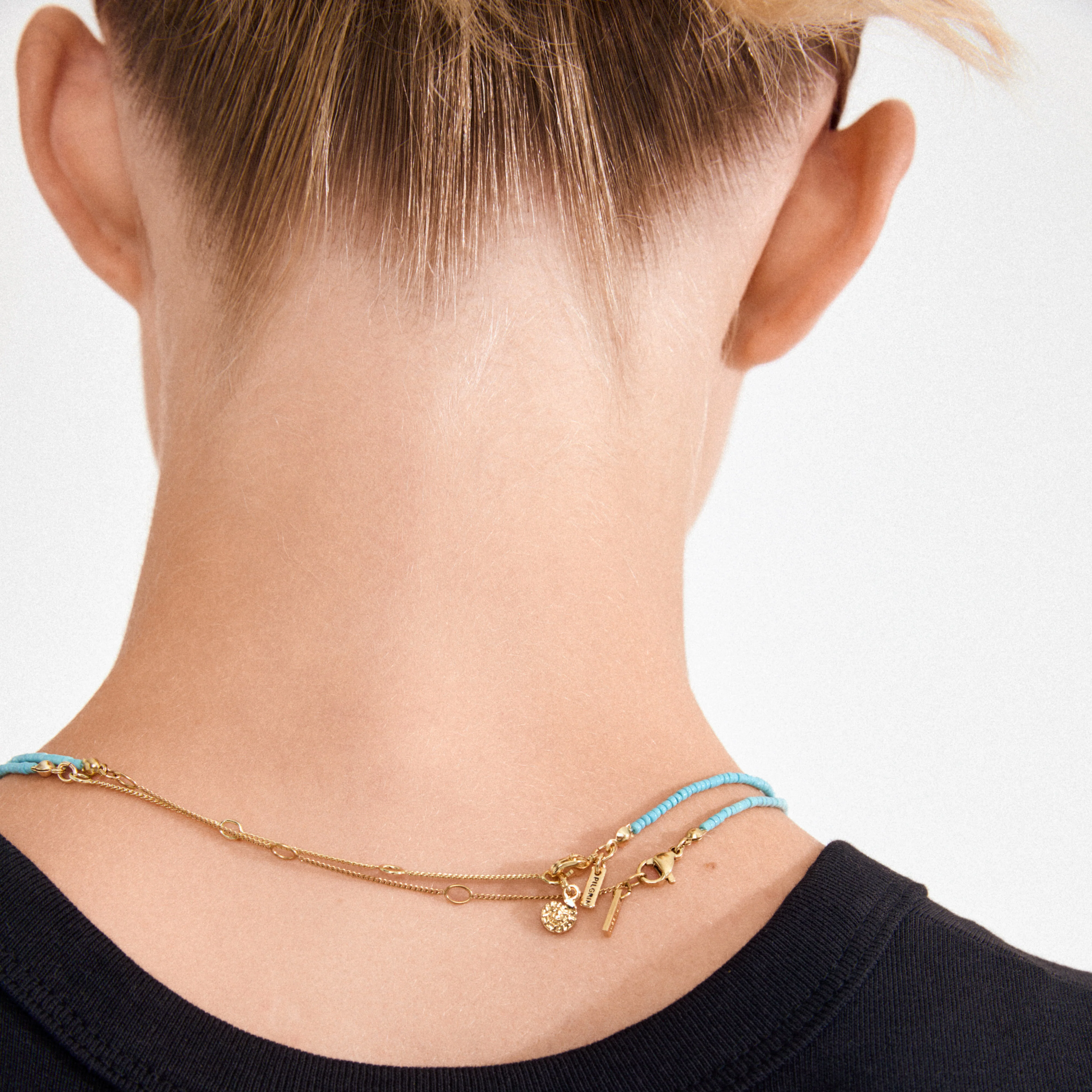 HAZE necklaces 2-in-1 set, blue/gold-plated - Image 4