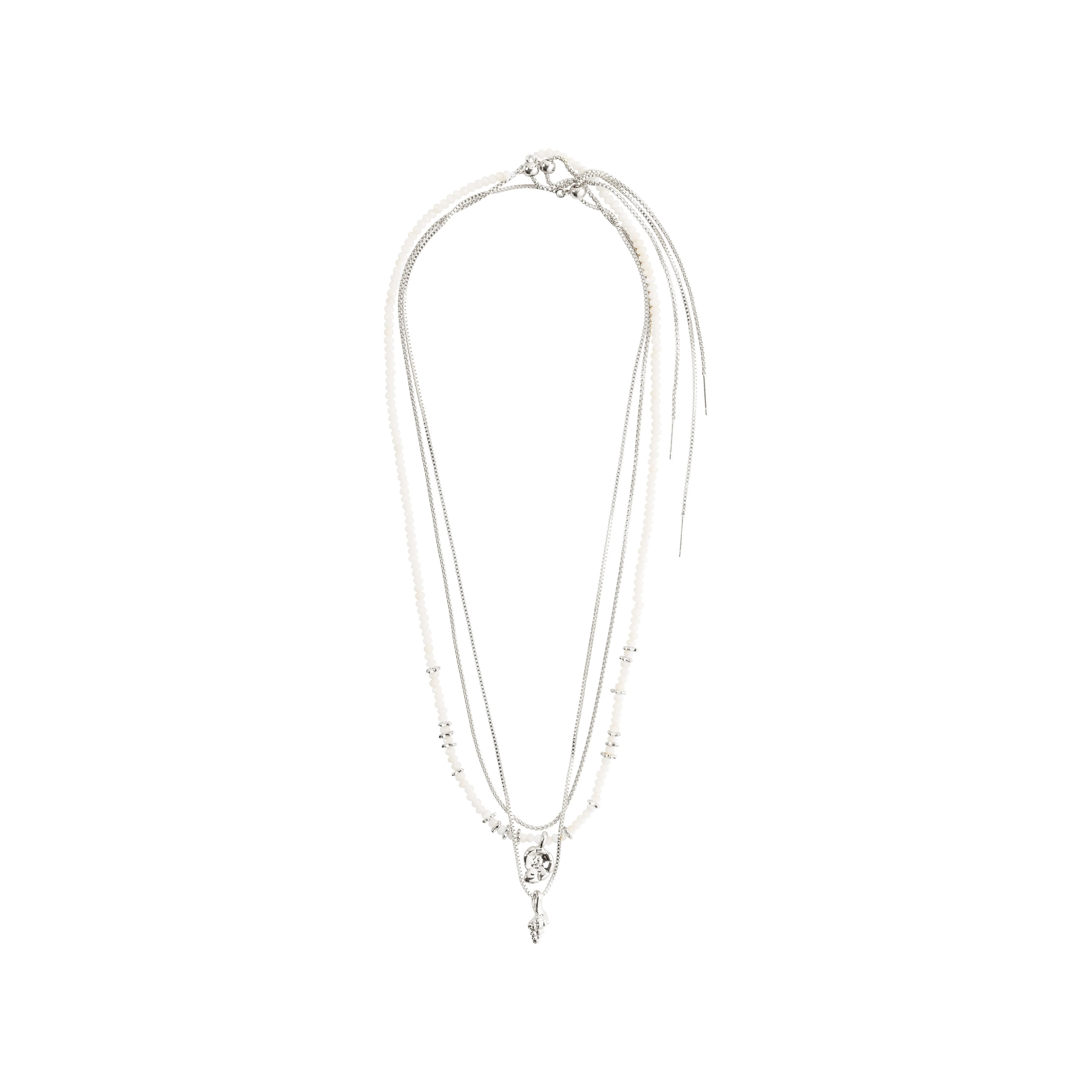 SEA necklace, 3-in-1 set, white/silver-plated - Image 4