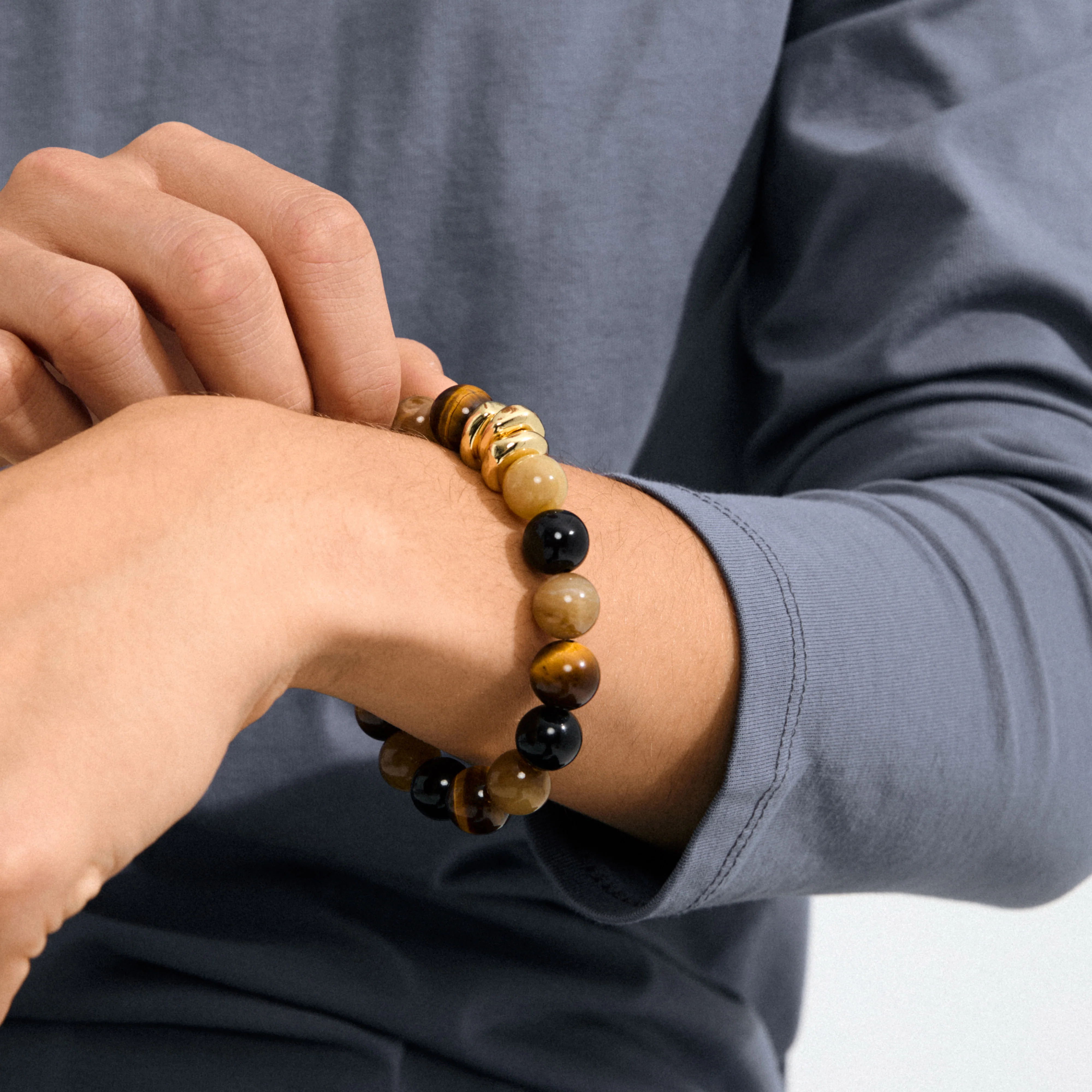 UNFOLD bracelet gold-plated/brown - Image 3
