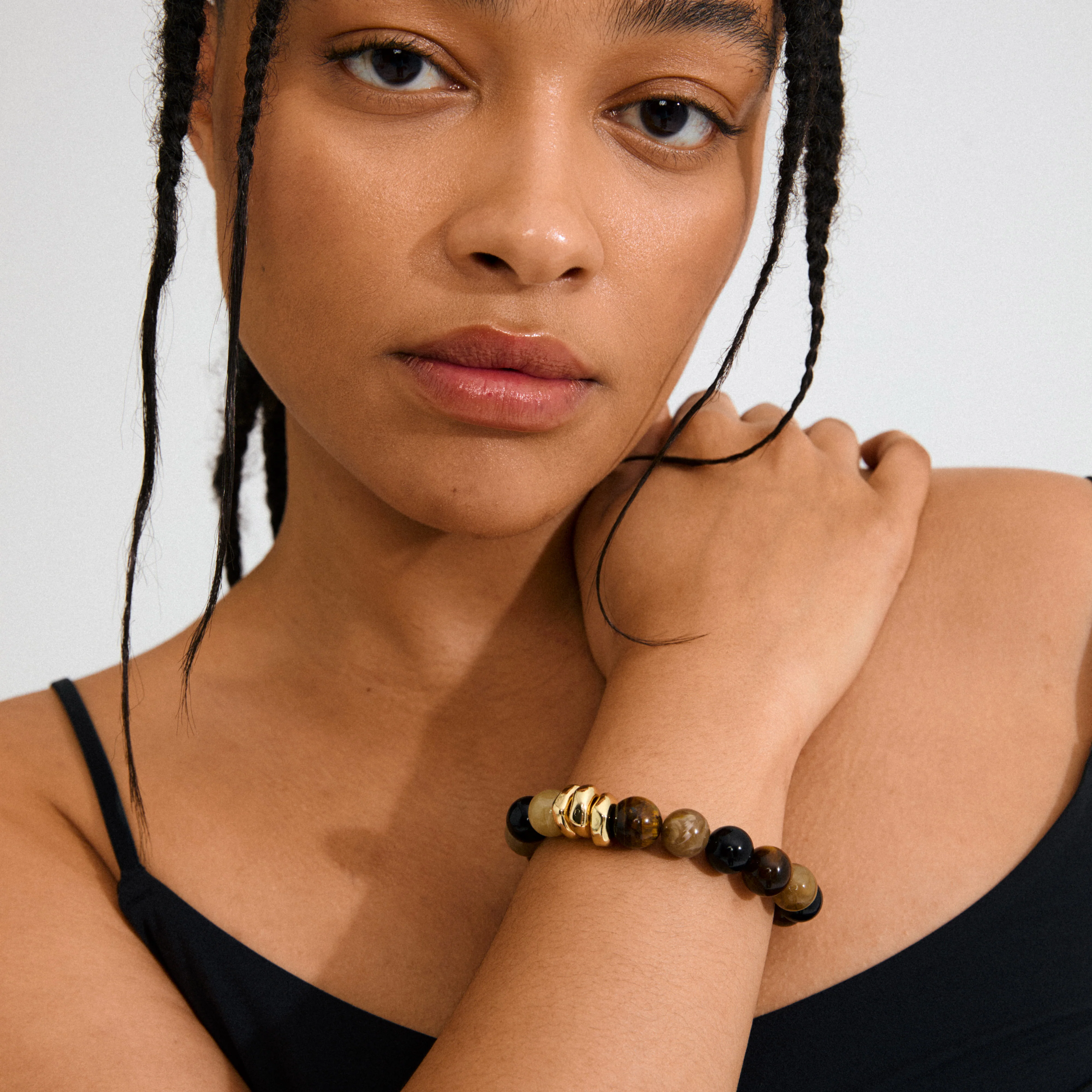 UNFOLD bracelet gold-plated/brown - Image 4