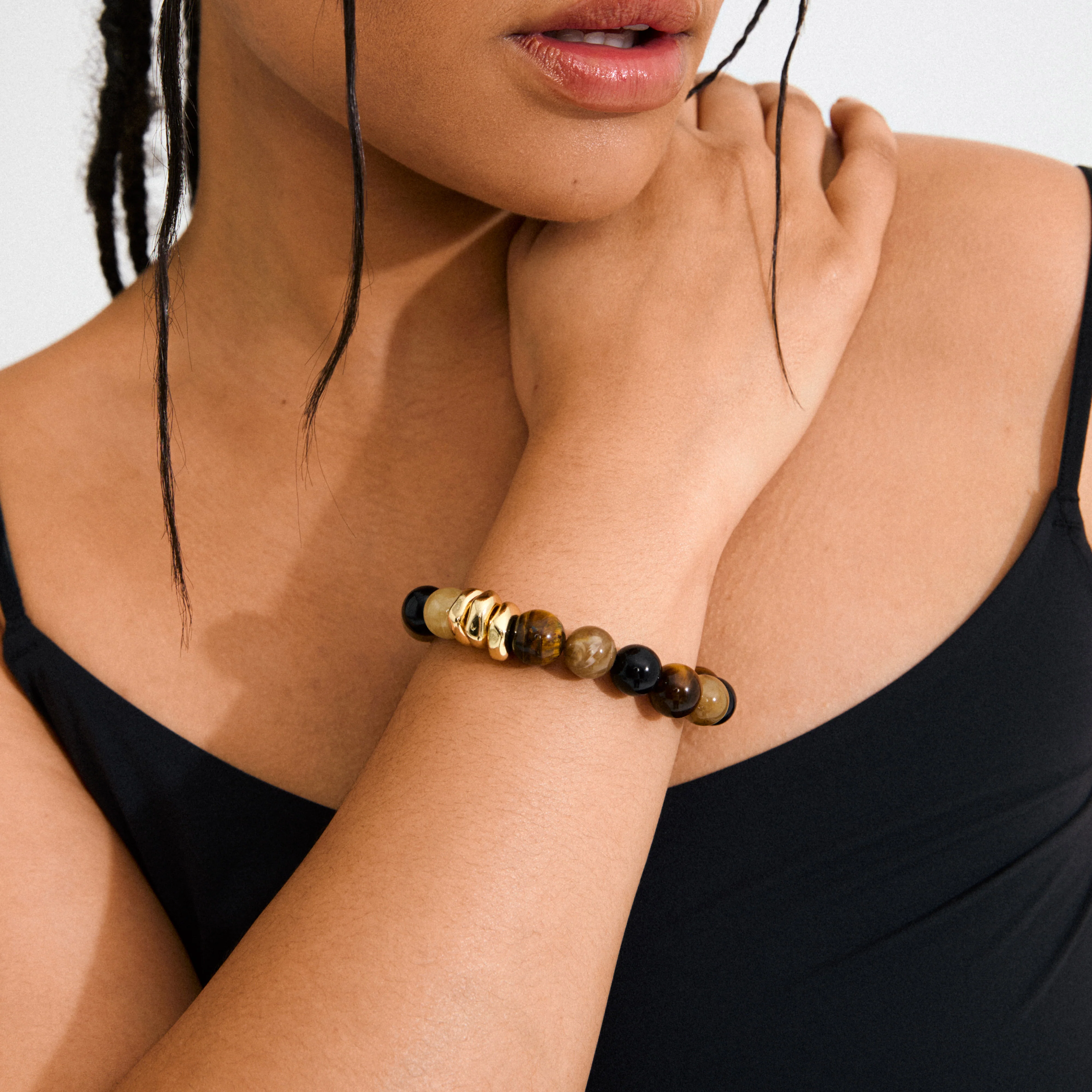 UNFOLD bracelet gold-plated/brown - Image 5