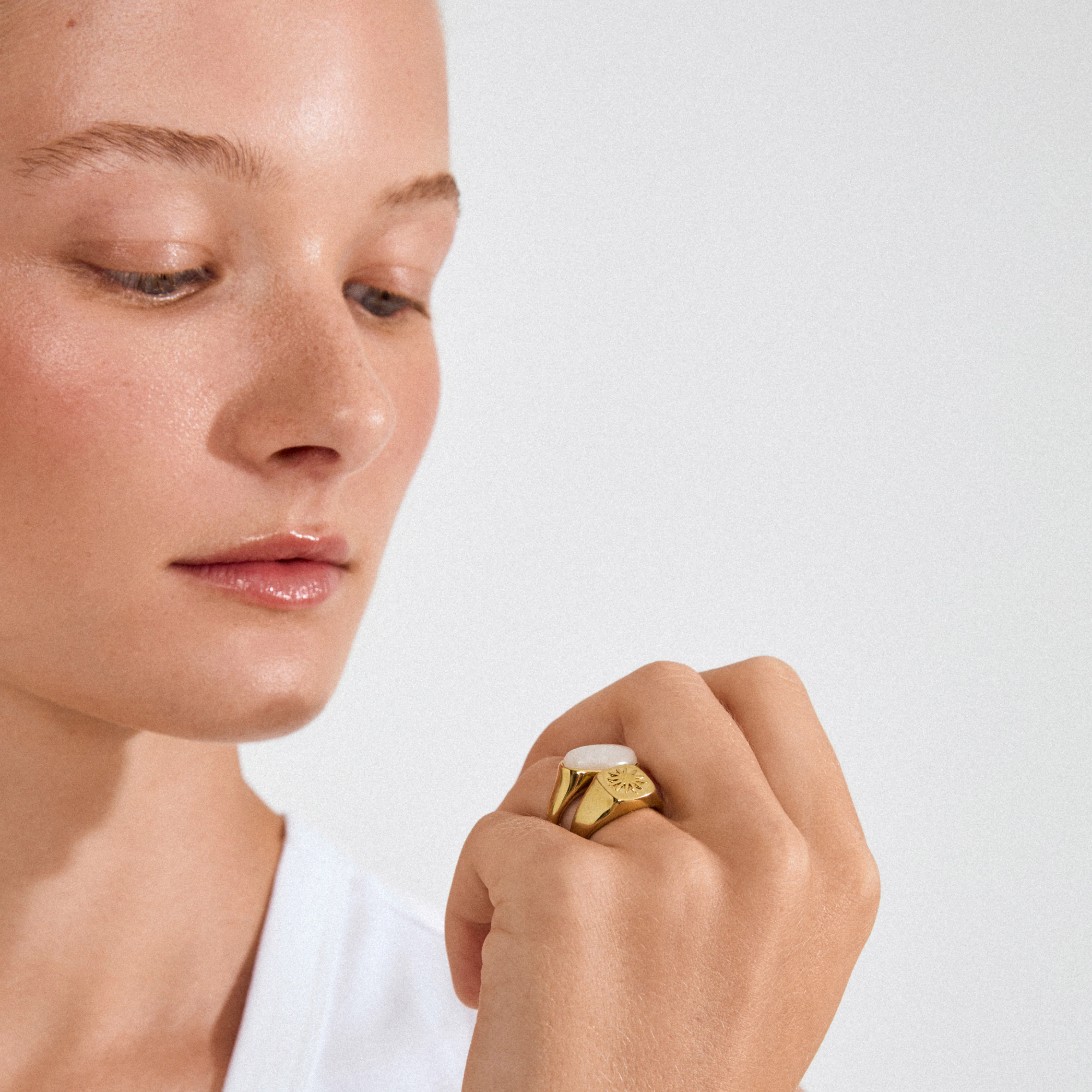 PRISM rings 2-in-1 set, gold-plated - Image 4