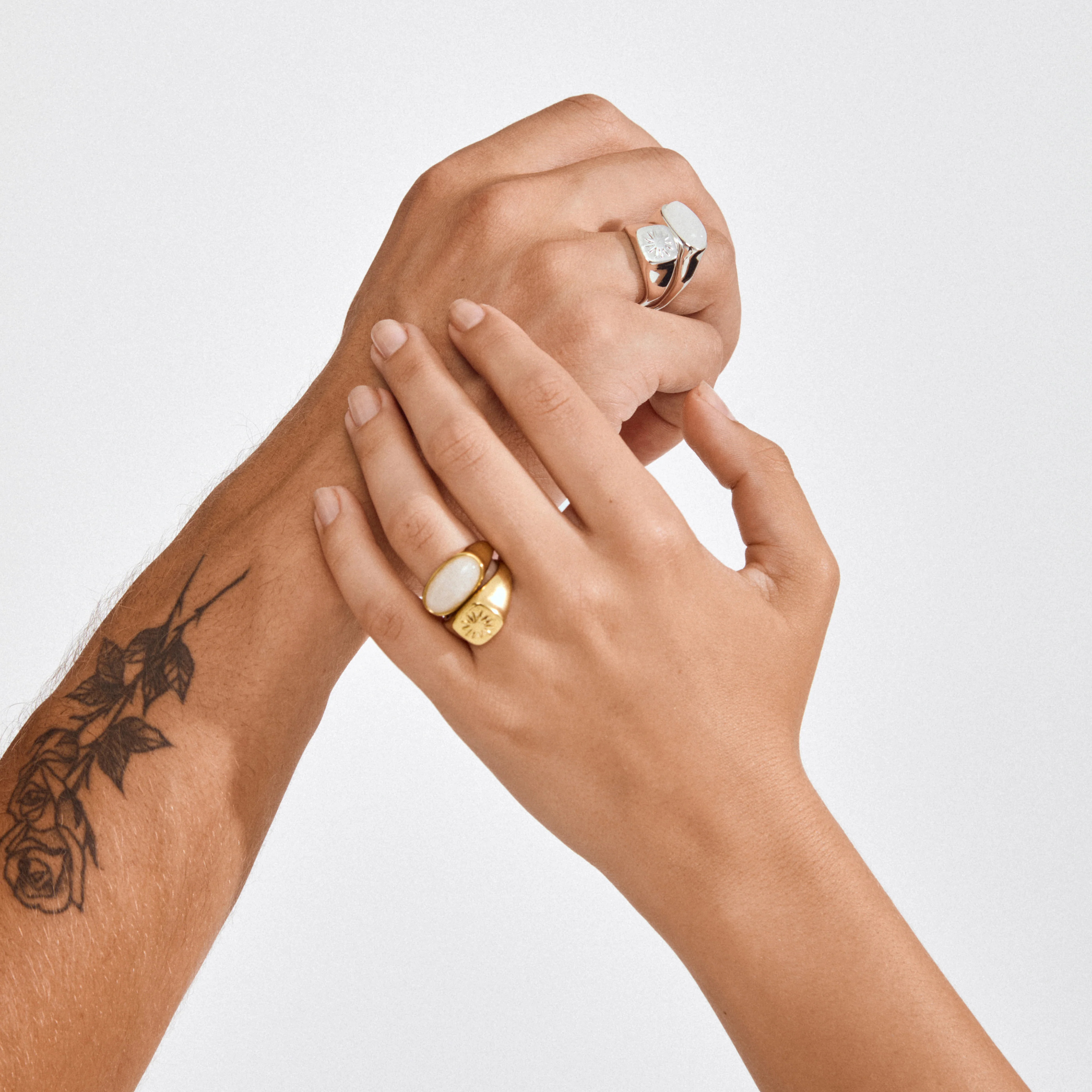 PRISM rings 2-in-1 set, silver-plated - Image 5