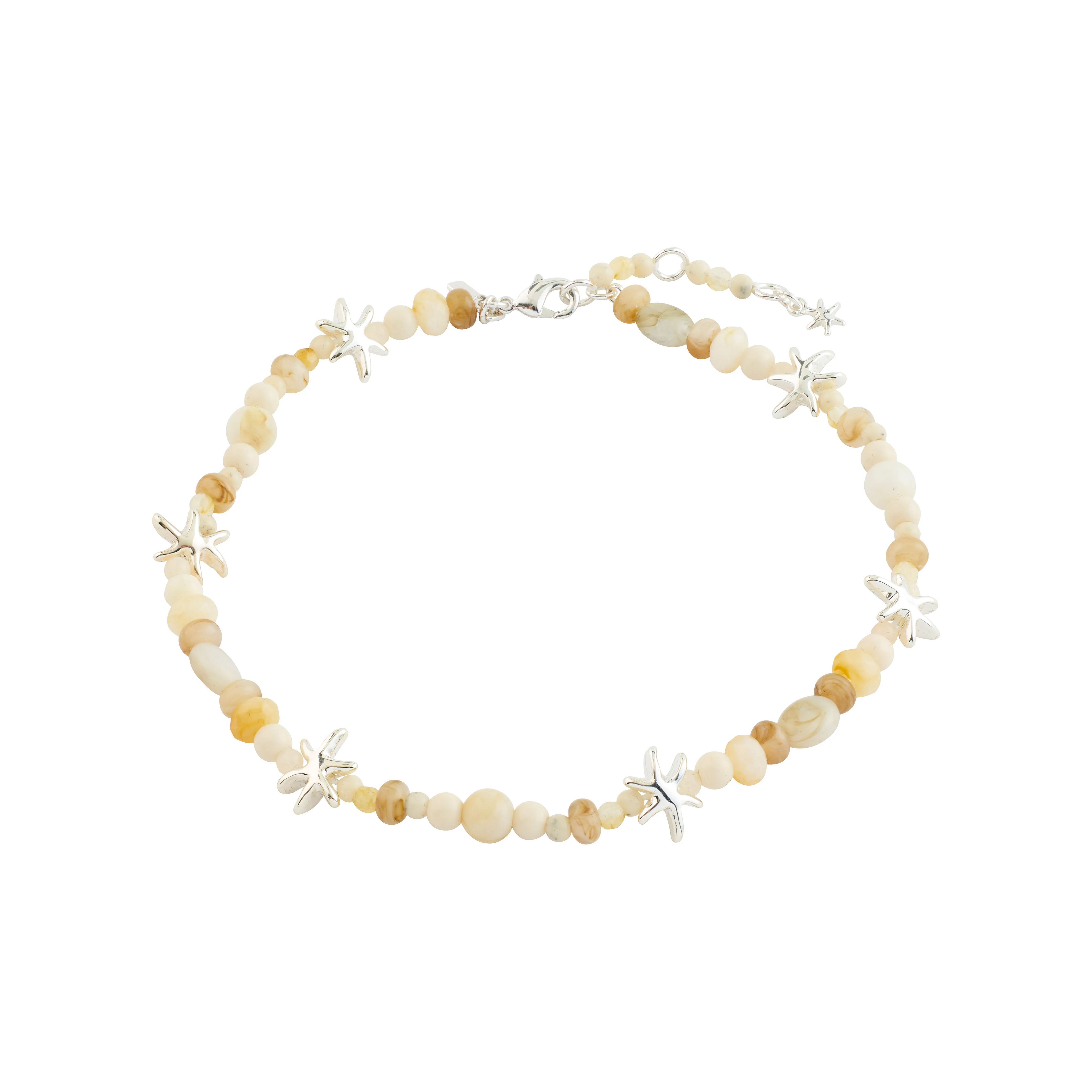PRISM ankle chain white/silver-plated