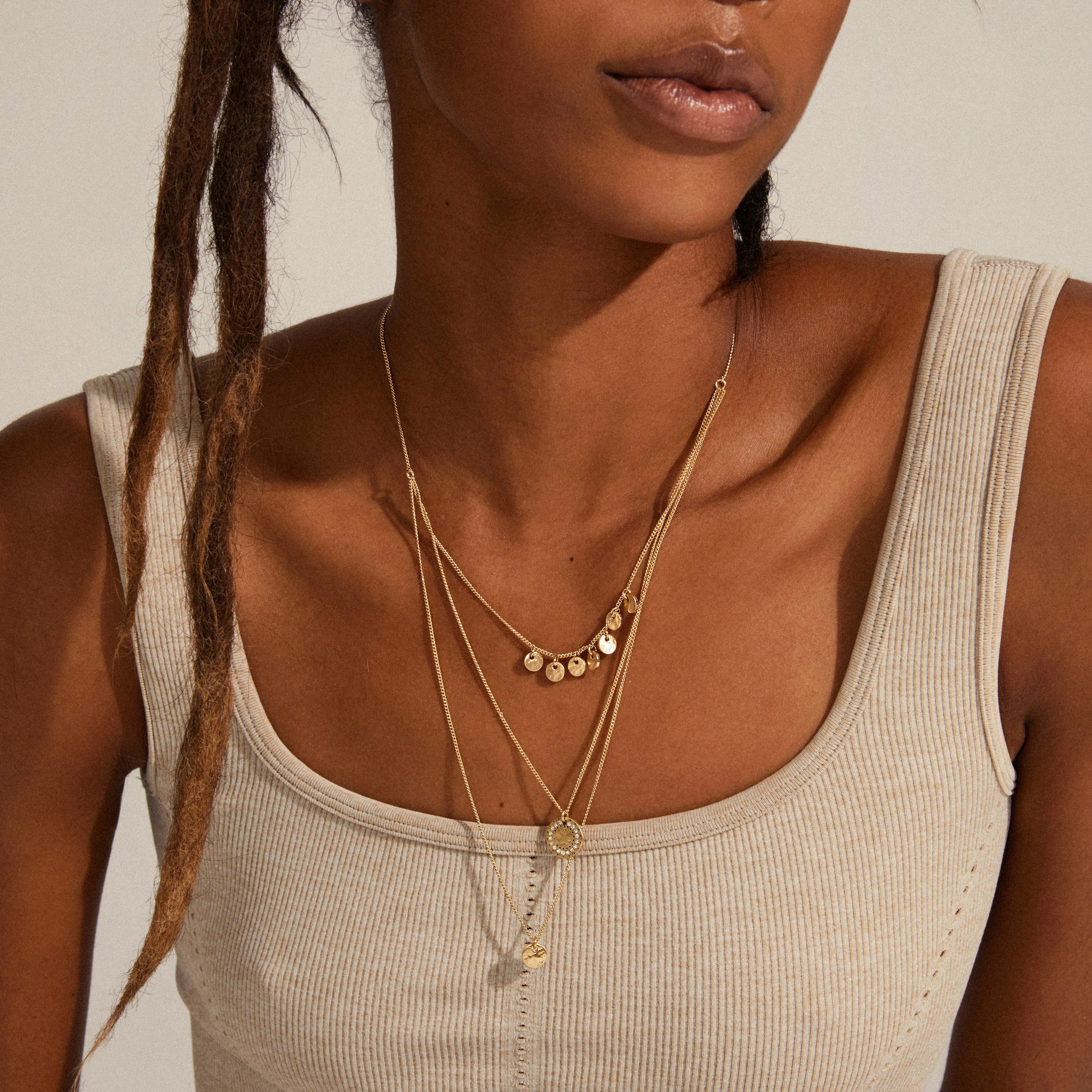 ARDEN 3-in-1 crystal necklace gold-plated - Image 4