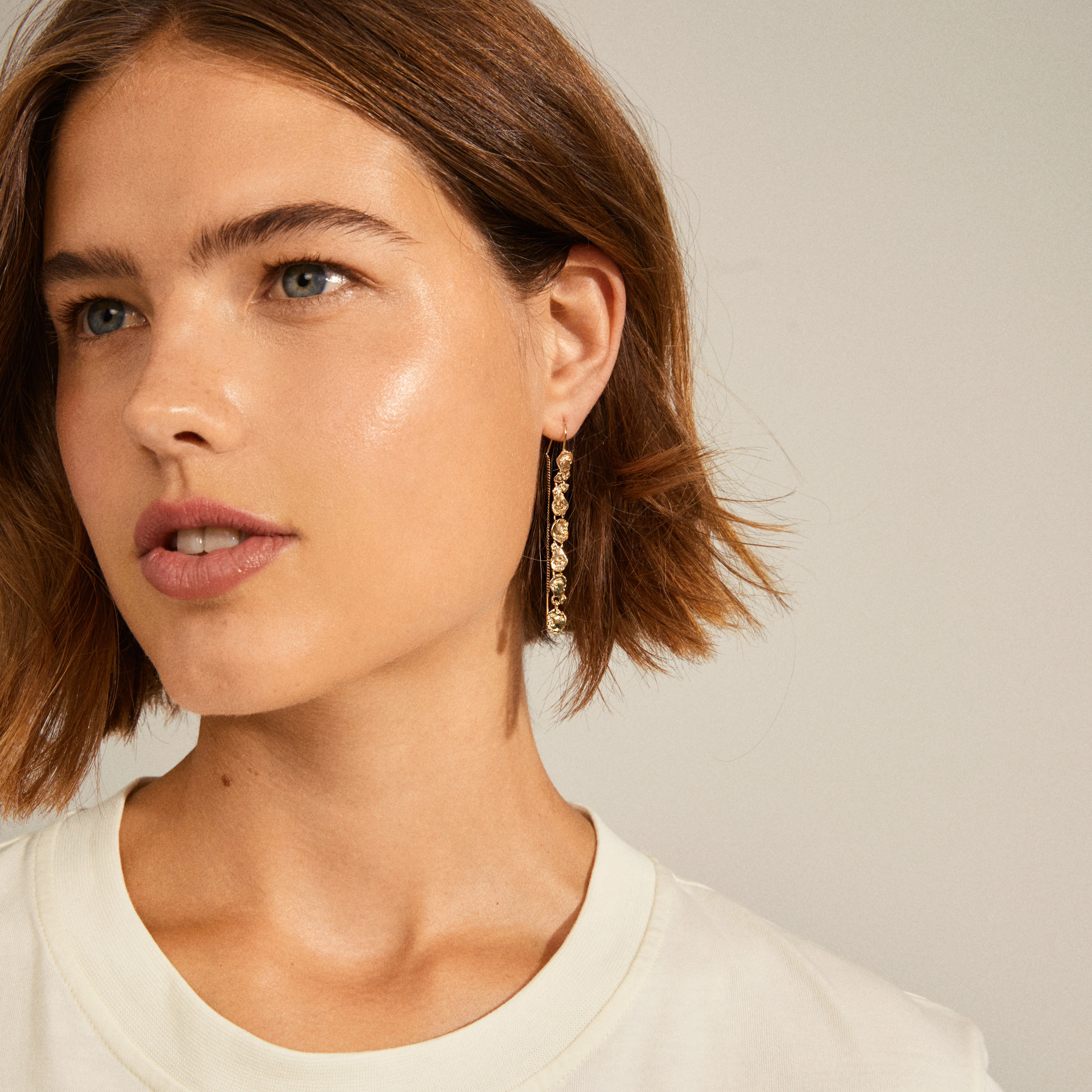 THANKFUL long chain earrings gold-plated - Image 3