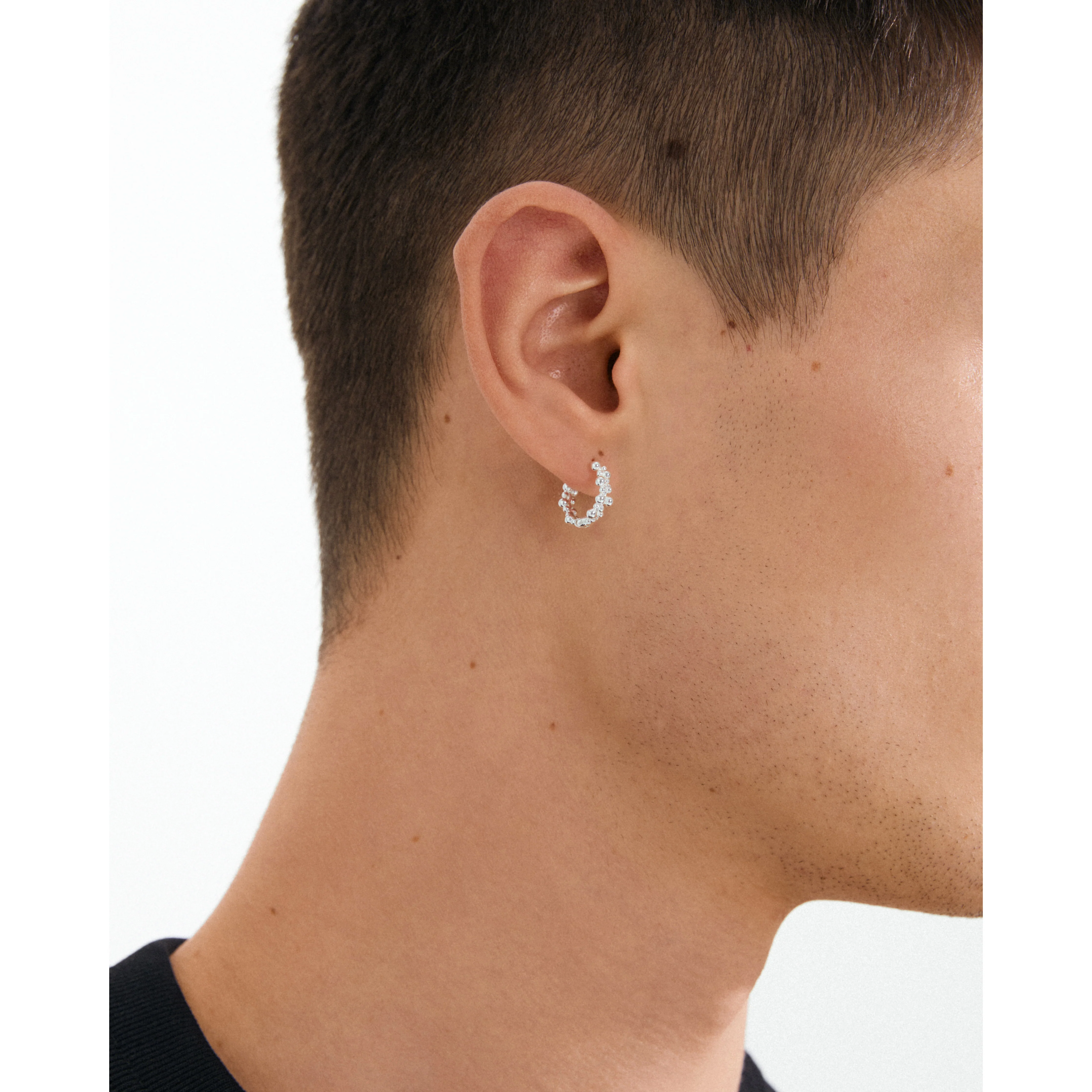 SOLIDARITY small bubbles hoops silver-plated - Image 5