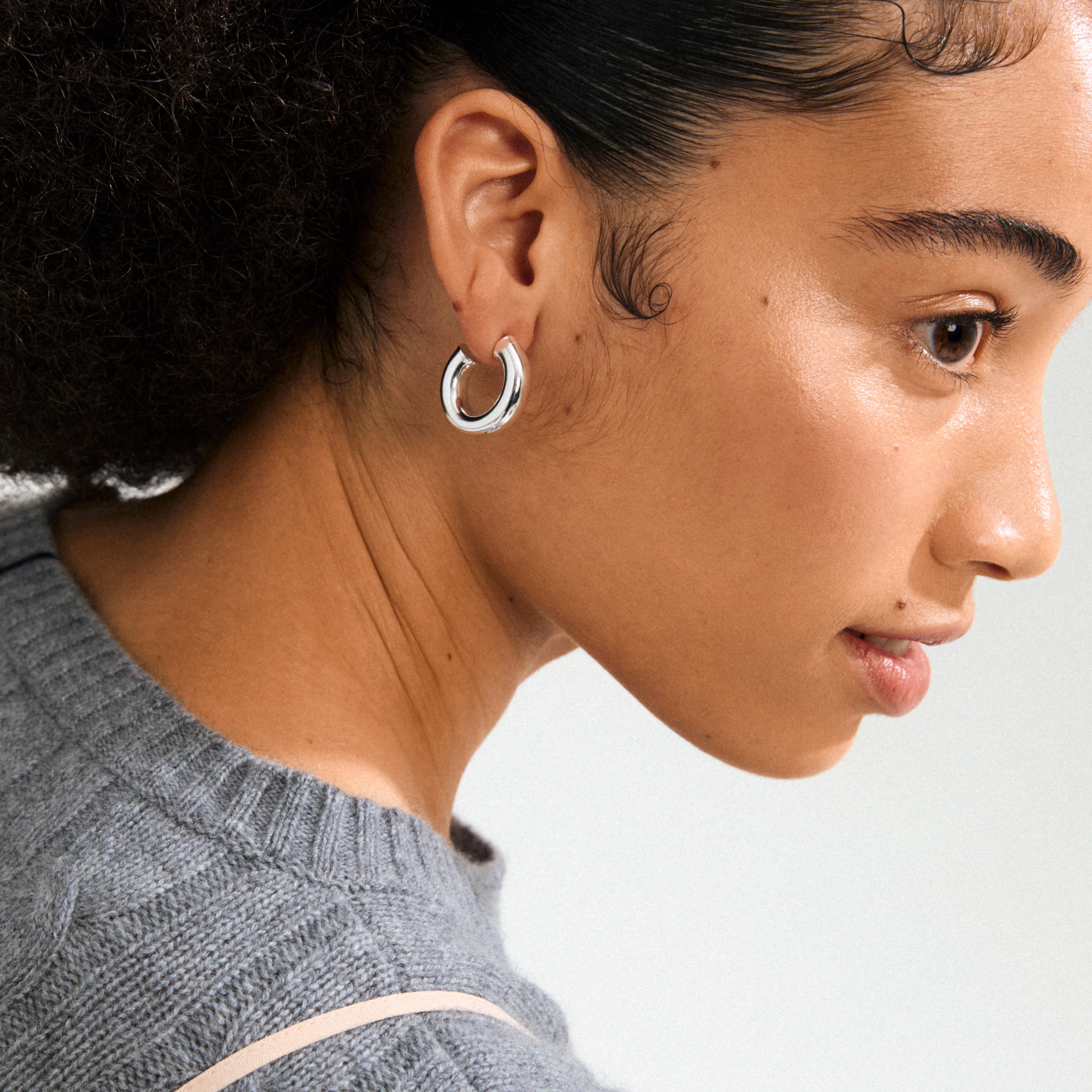PHASE large hoops silver-plated - Image 2