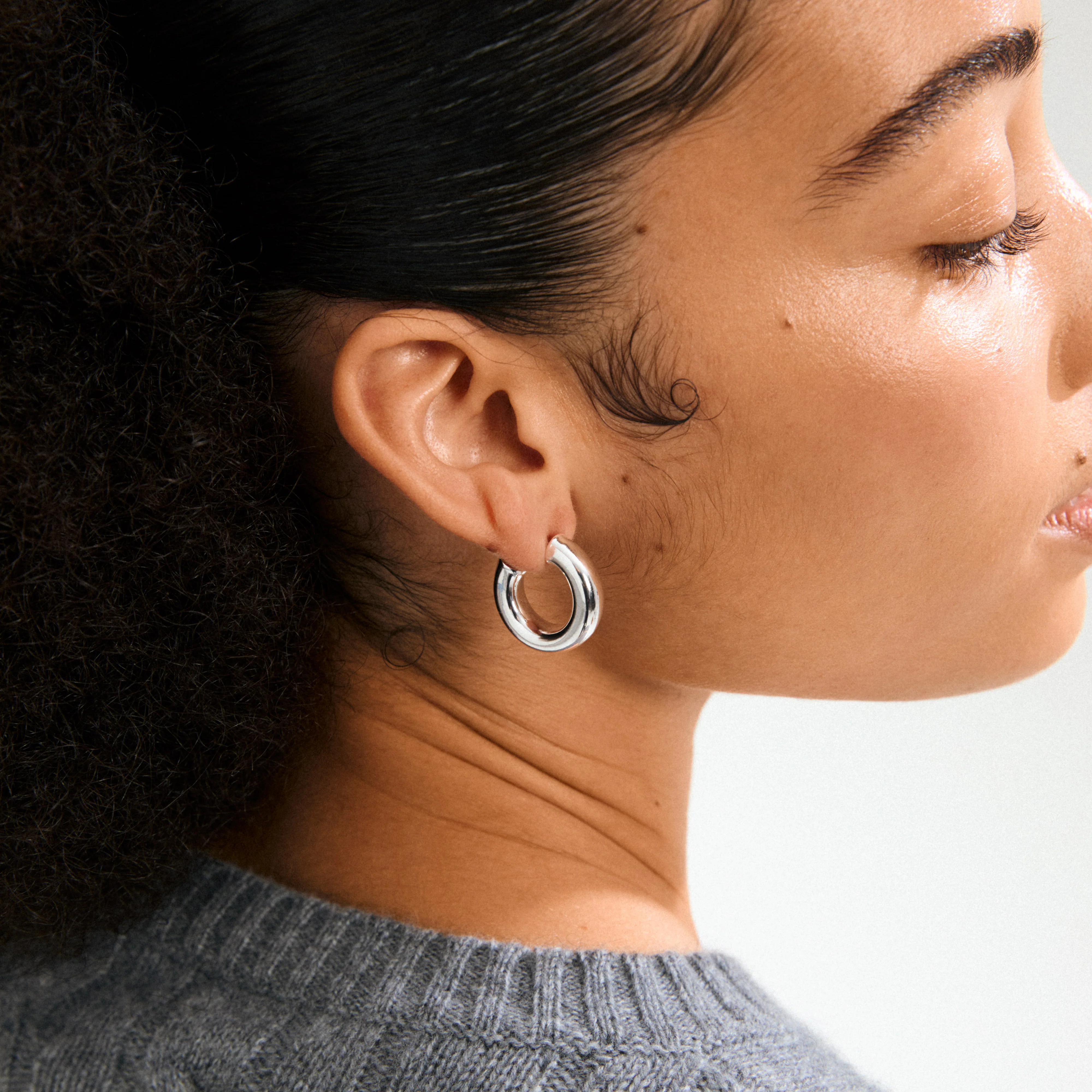 PHASE large hoops silver-plated - Image 3