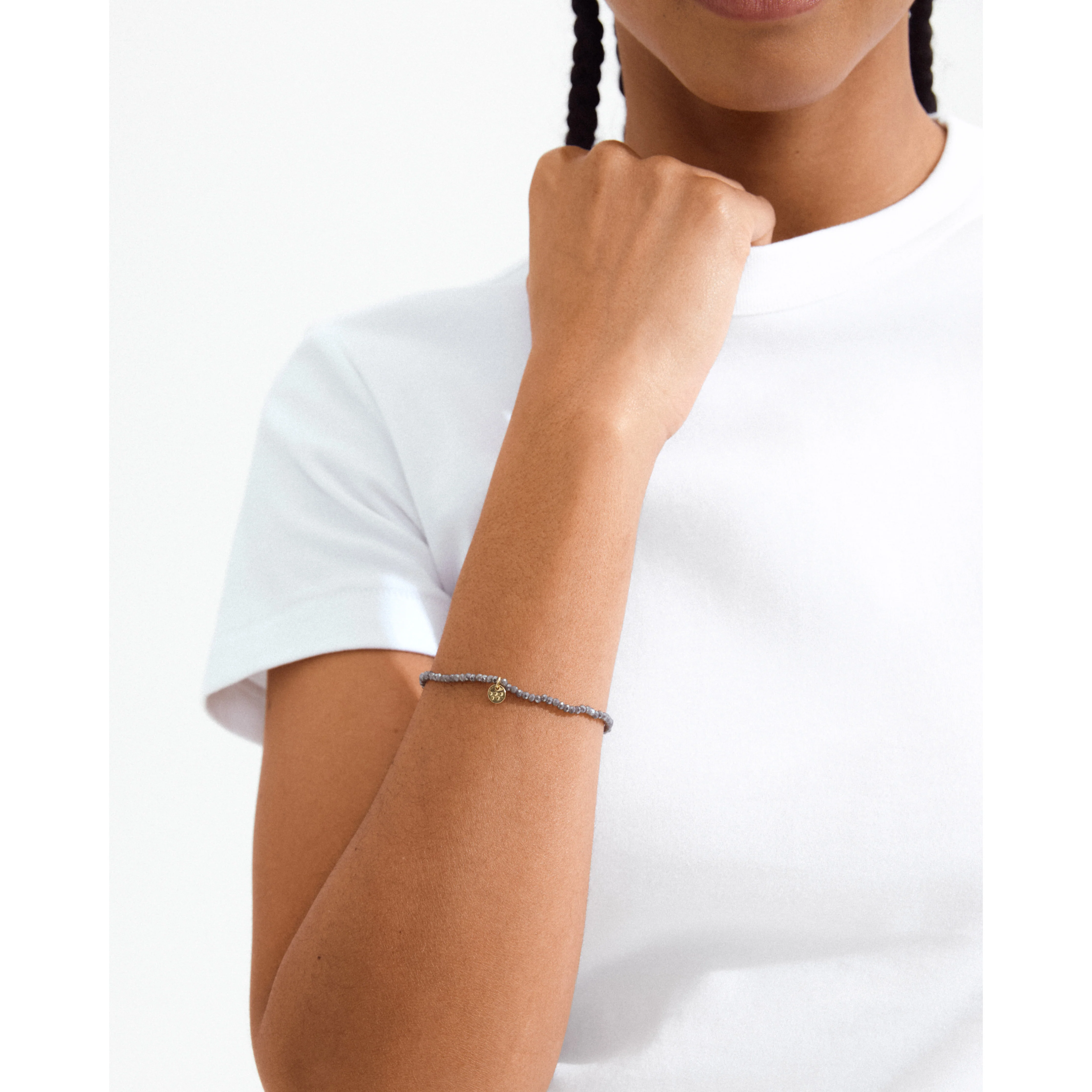 INDIE bracelet grey, gold-plated - Image 4
