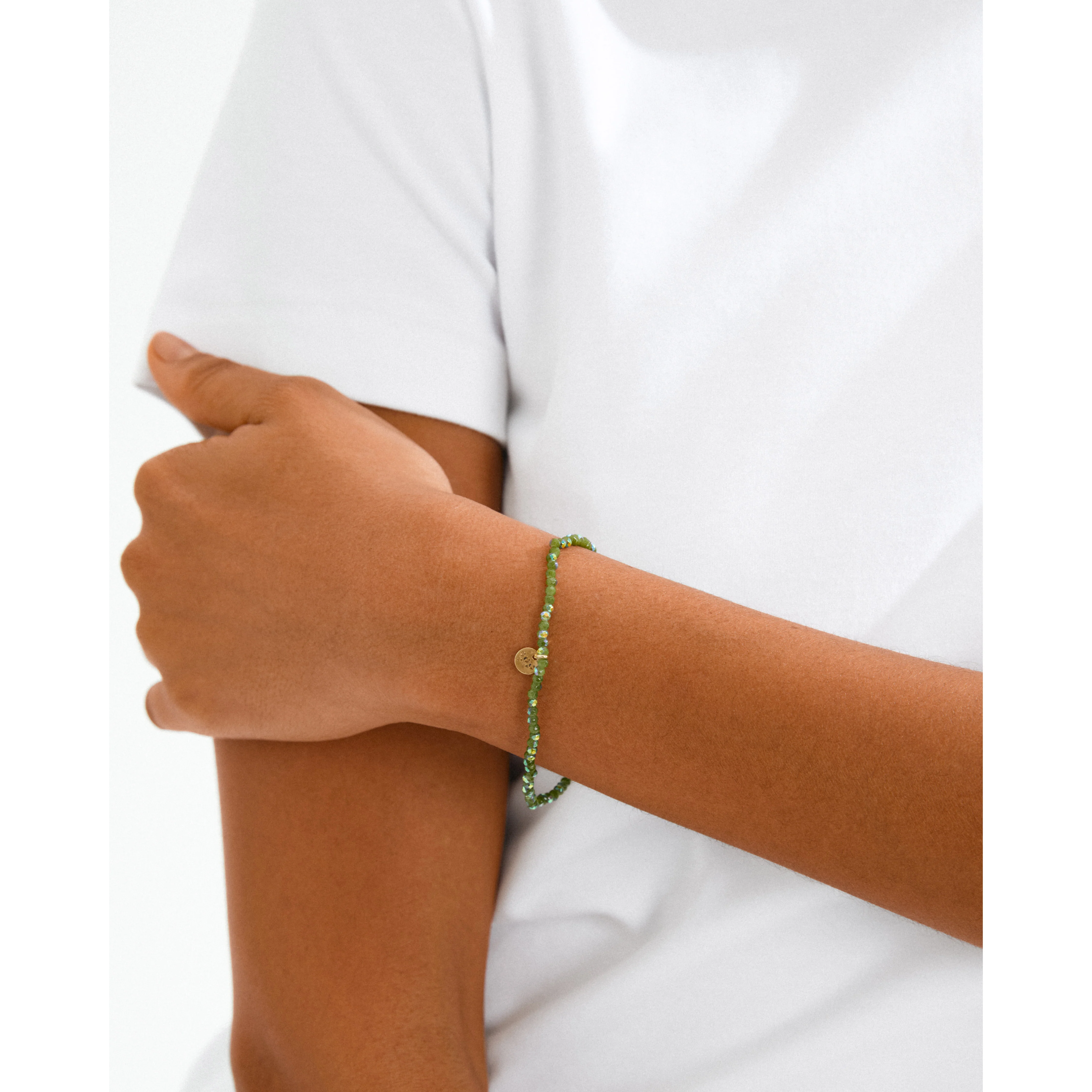 INDIE bracelet green, gold-plated - Image 3