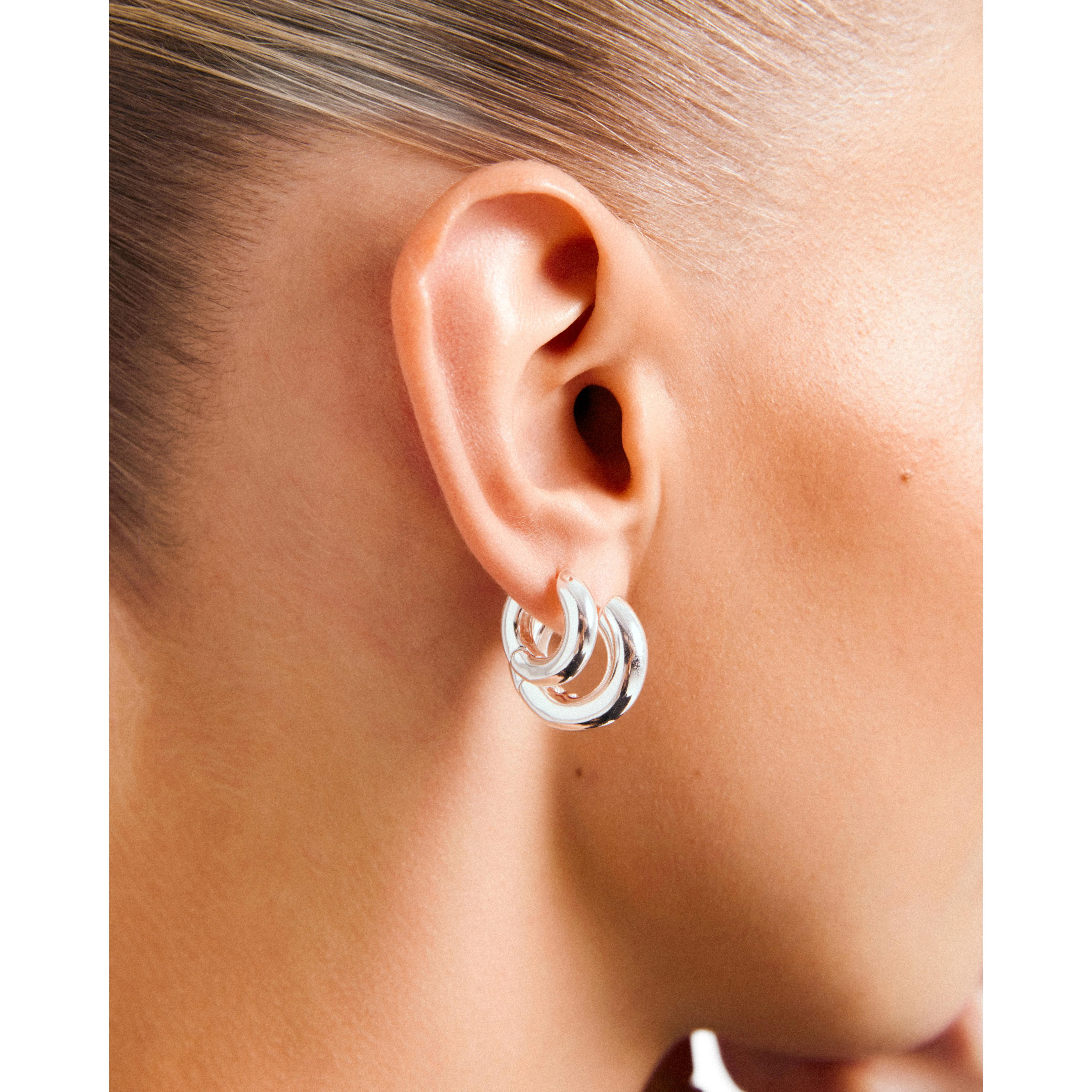 AICA chunky hoop earrings silver-plated - Image 3