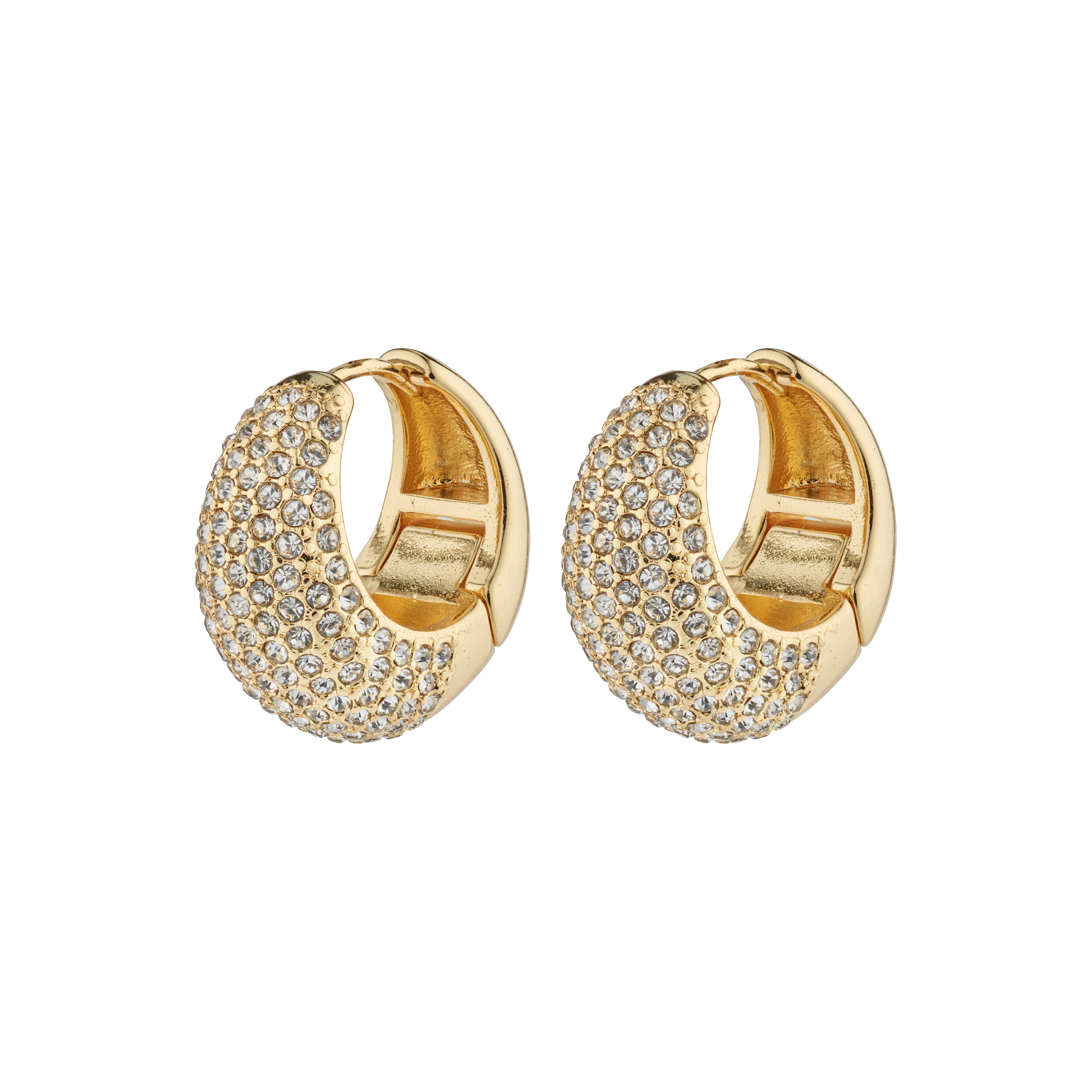 NAOMI crystal hoops gold-plated