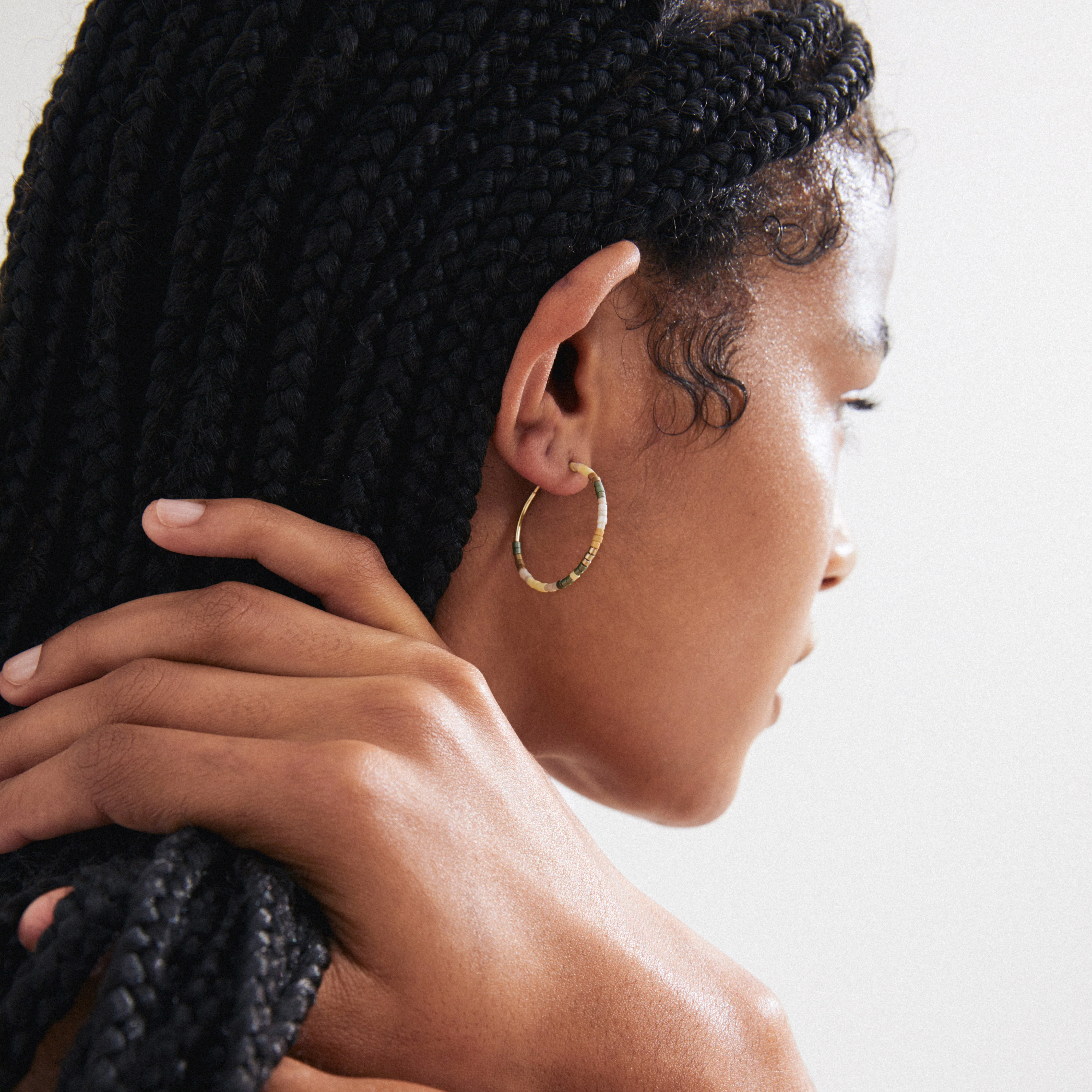ALISON hoop earrings brown/gold-plated - Image 4