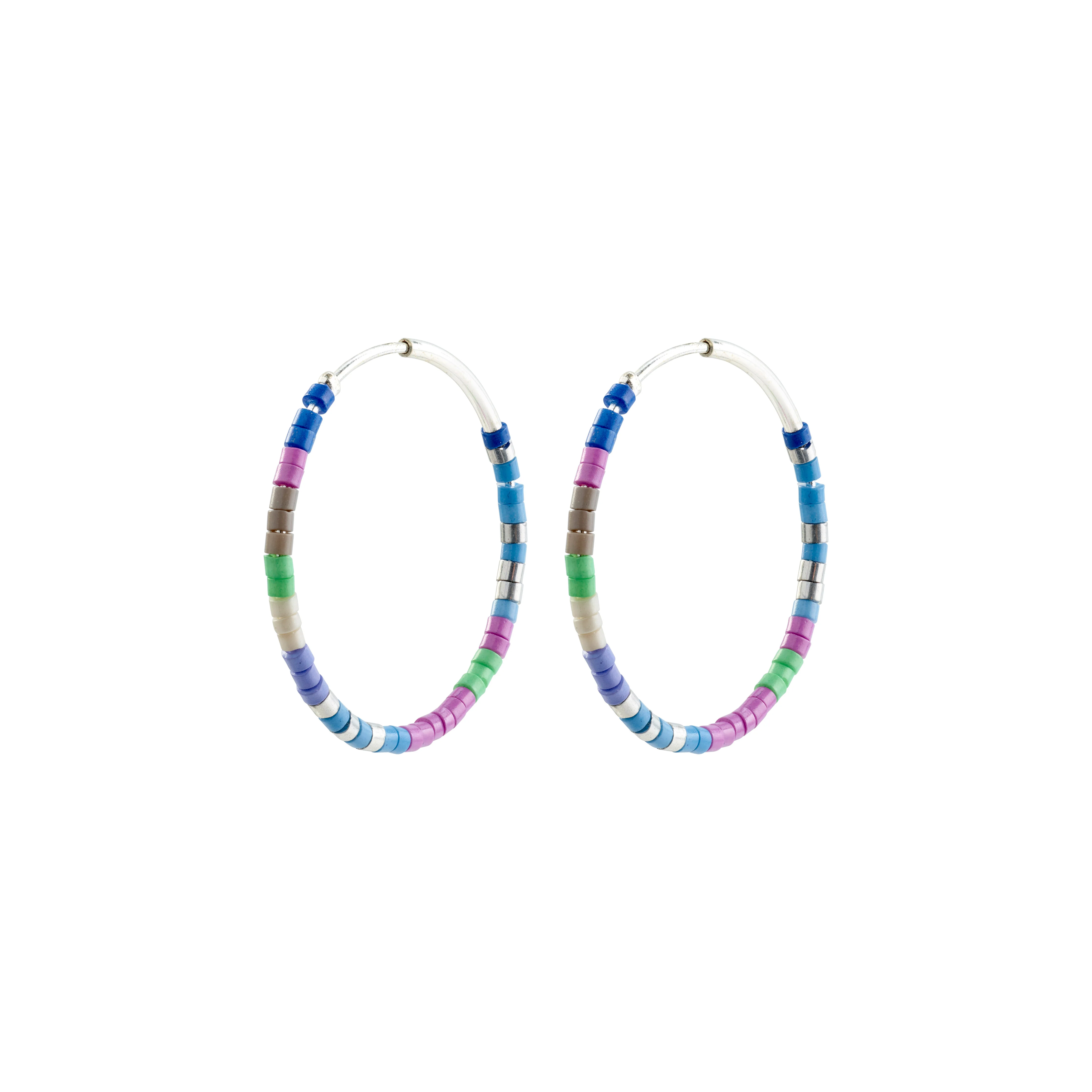 ALISON hoop earrings blue/silver-plated