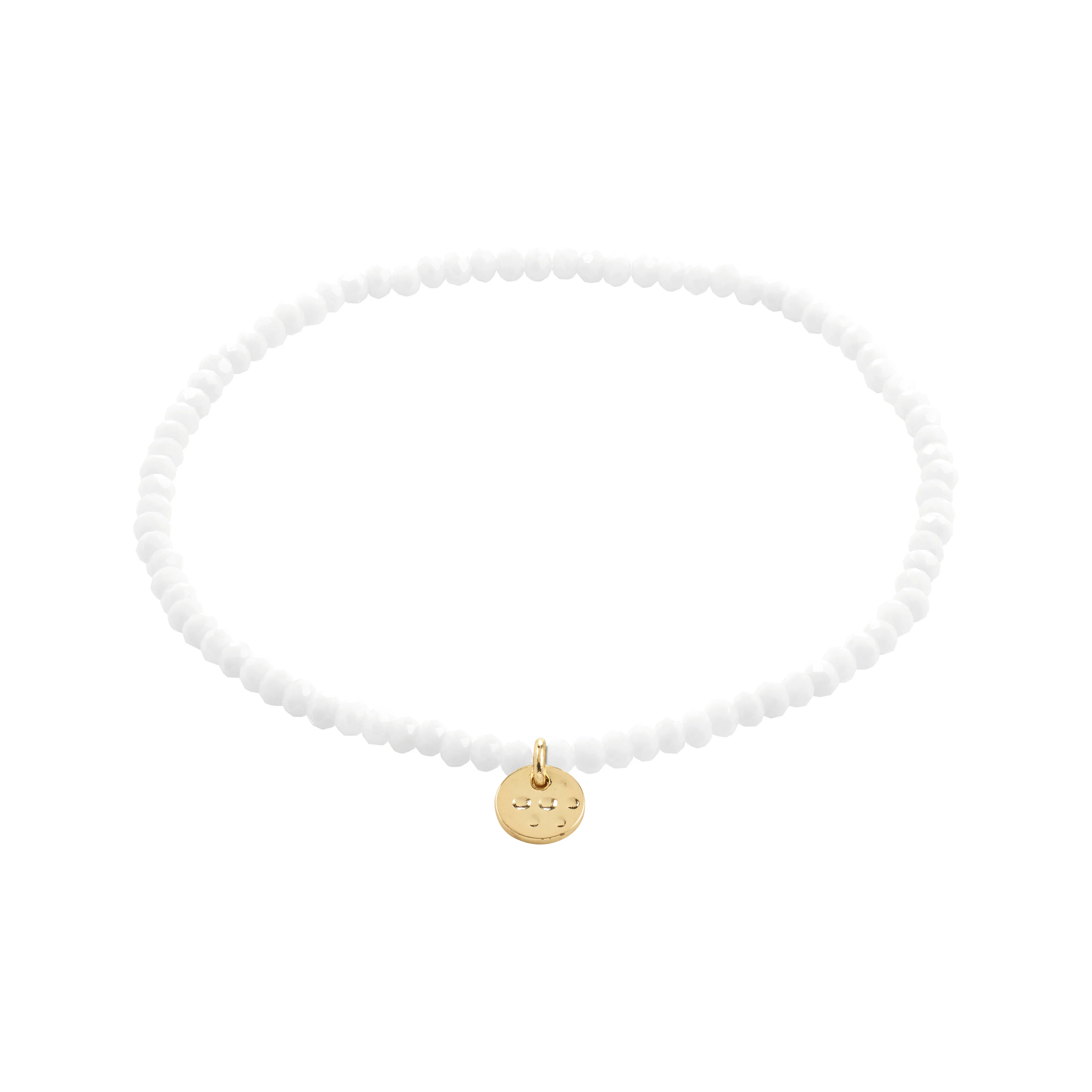 INDIE bracelet white, gold-plated