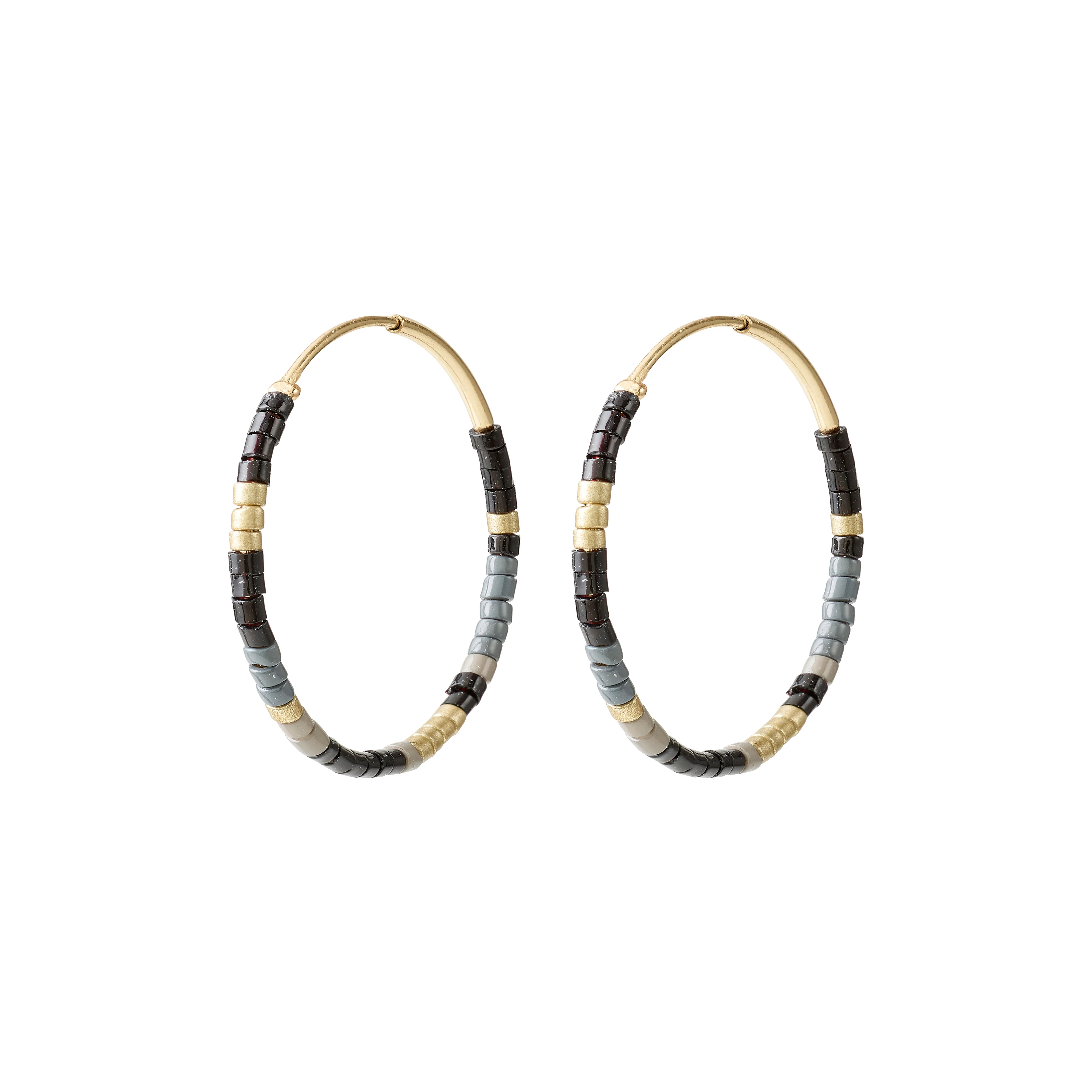 ALISON earrings black, gold-plated