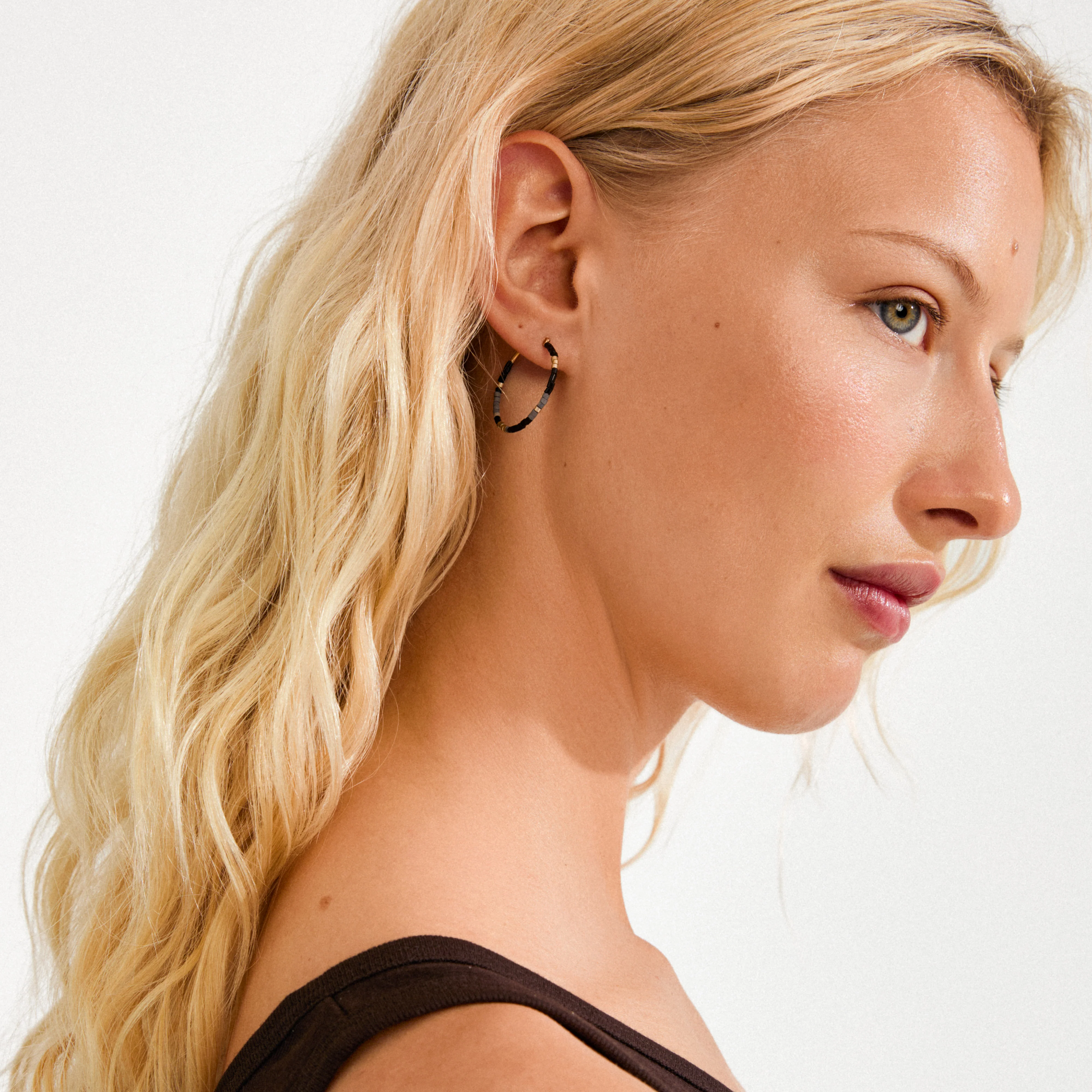ALISON earrings black, gold-plated - Image 2