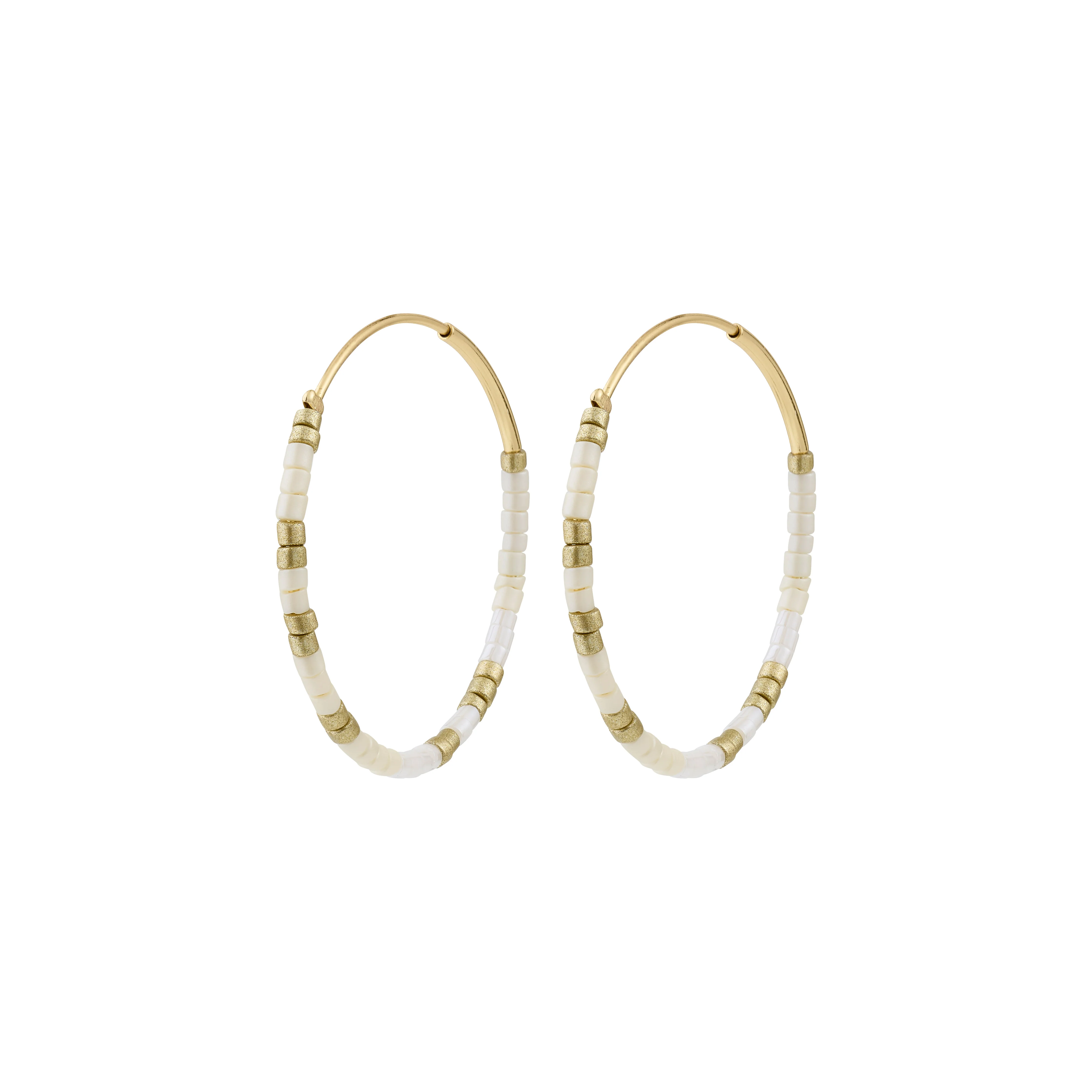 ALISON earrings white, gold-plated