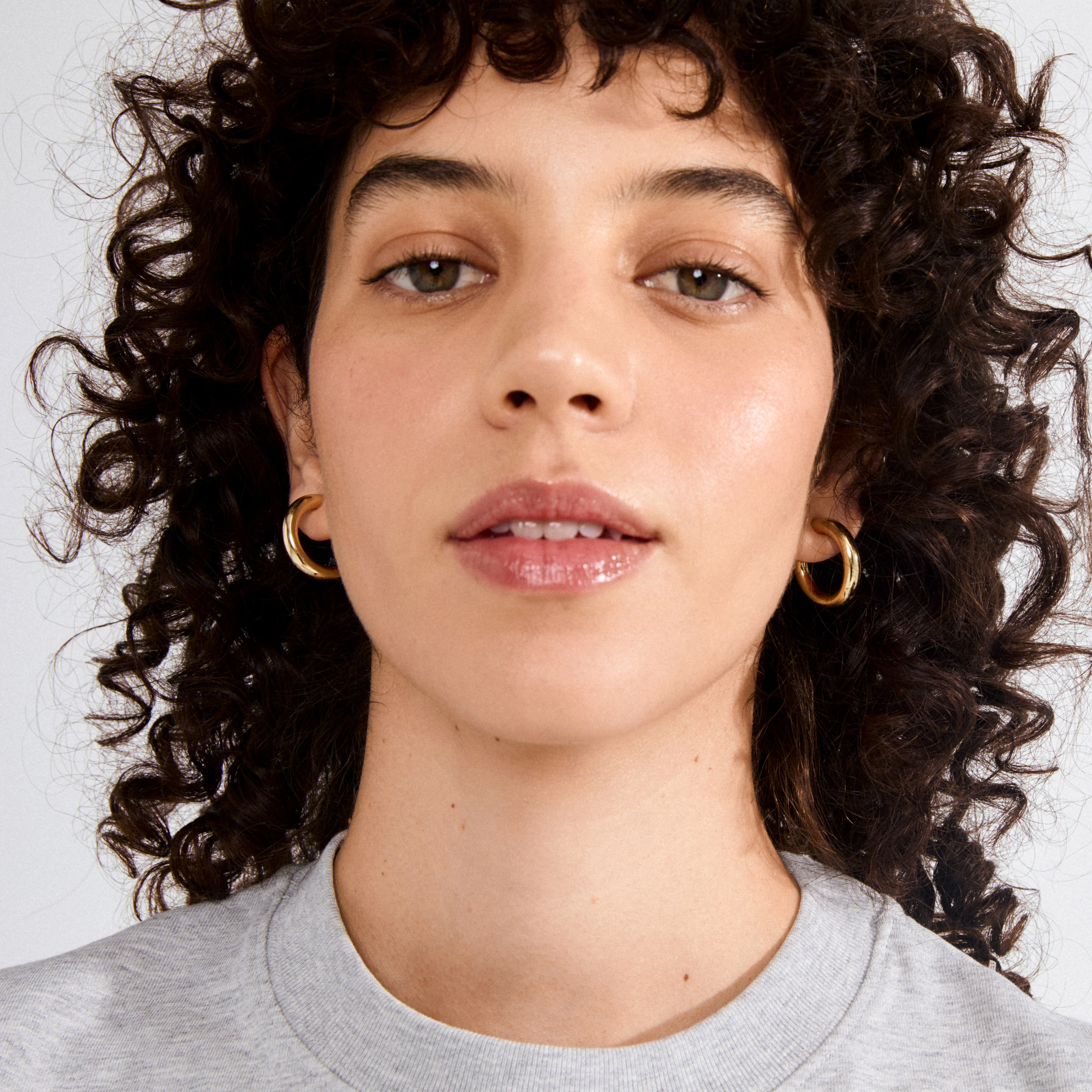 MADDIE chunky hoop earrings gold-plated - Image 2