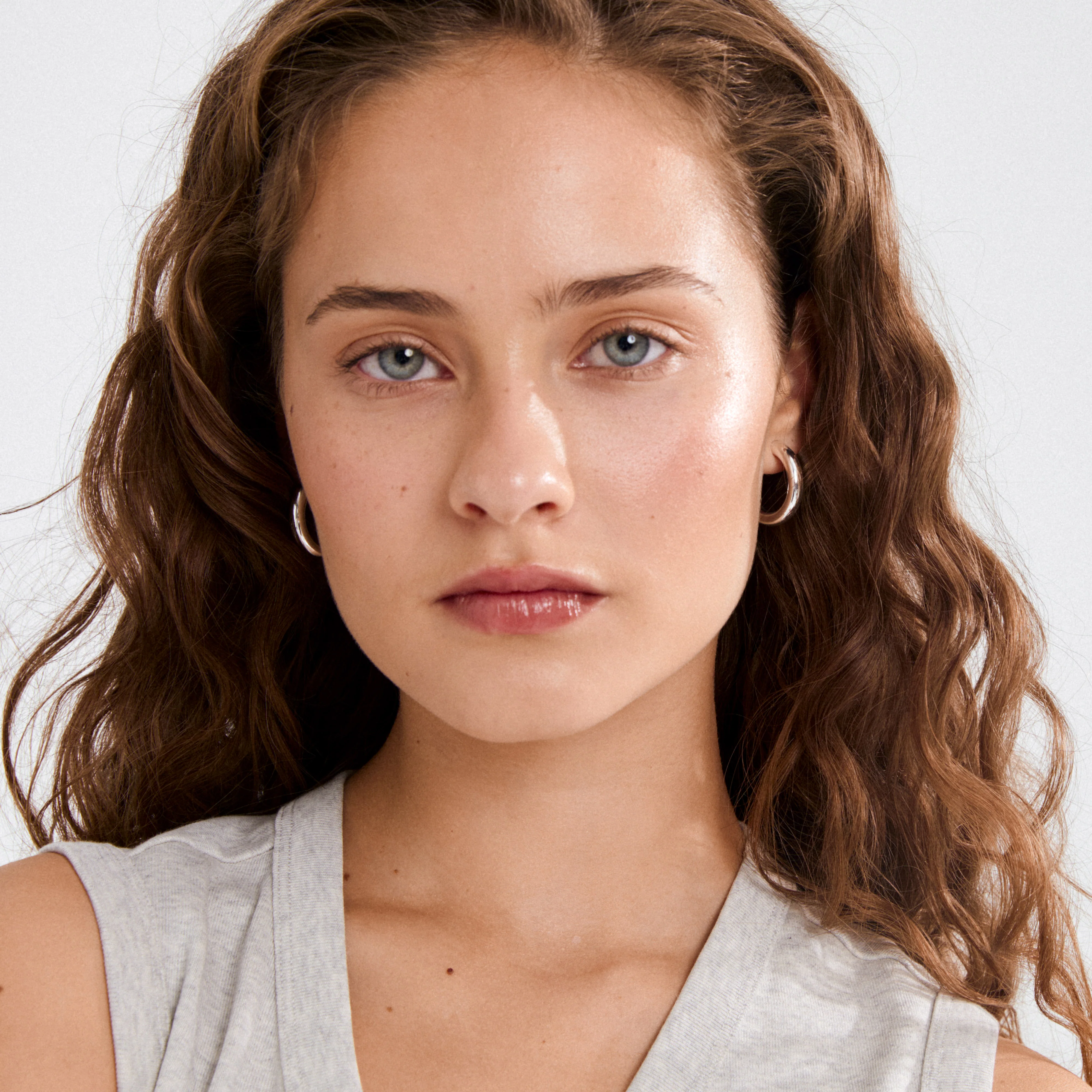 MADDIE chunky hoop earrings silver-plated - Image 2
