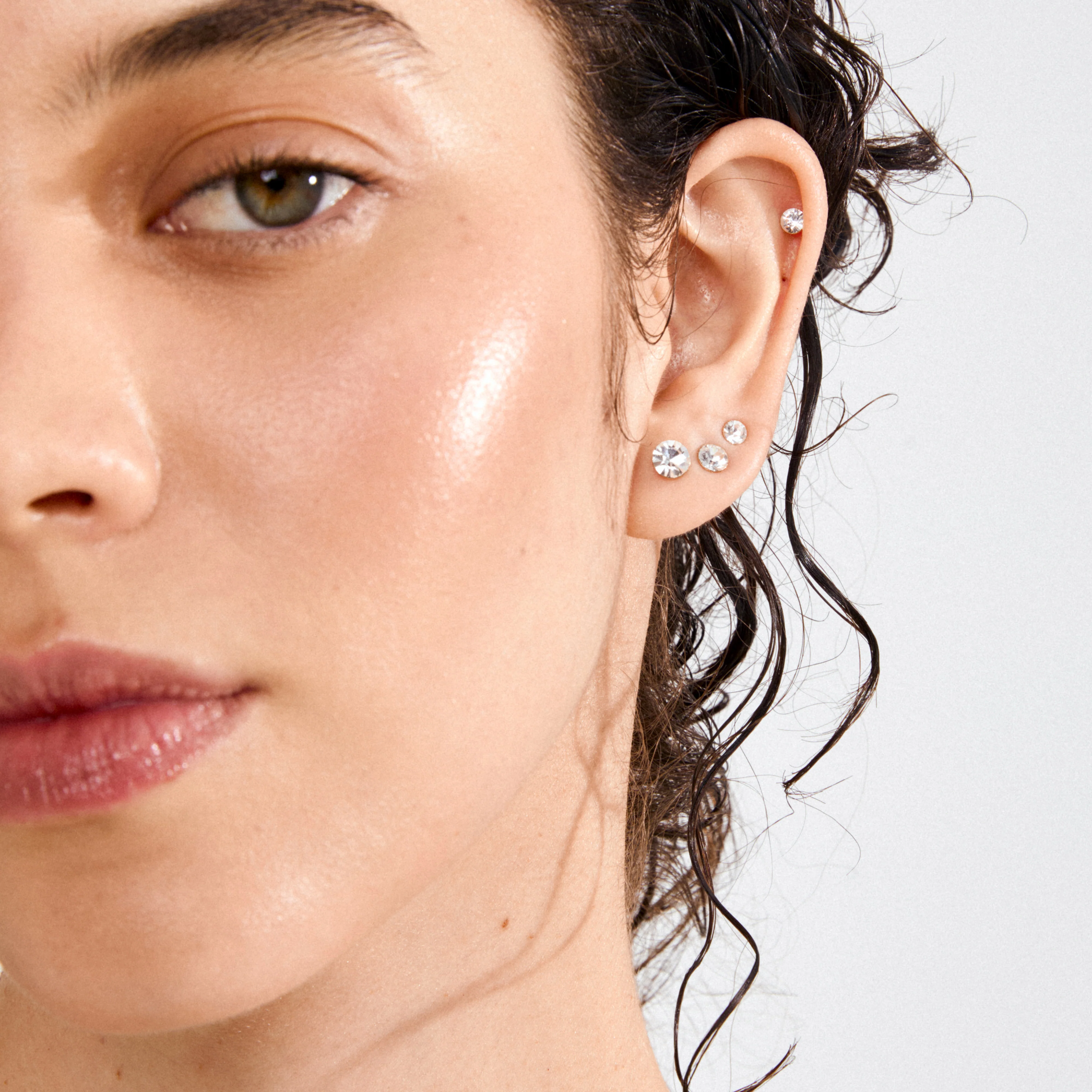 MILLIE crystal earrings, 3-in-1 set, gold-plated - Image 3