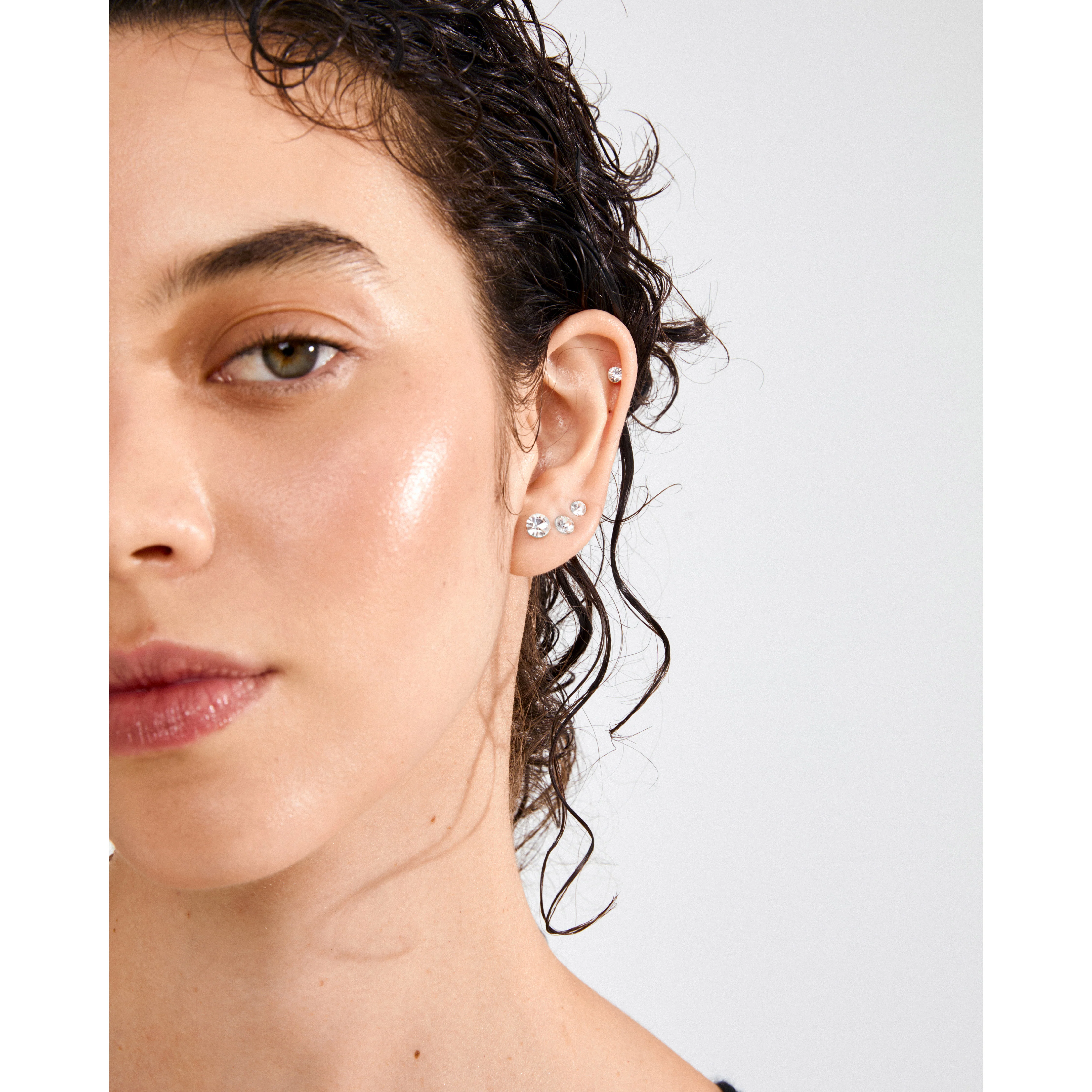 MILLIE crystal earrings, 3-in-1 set, silver-plated - Image 3