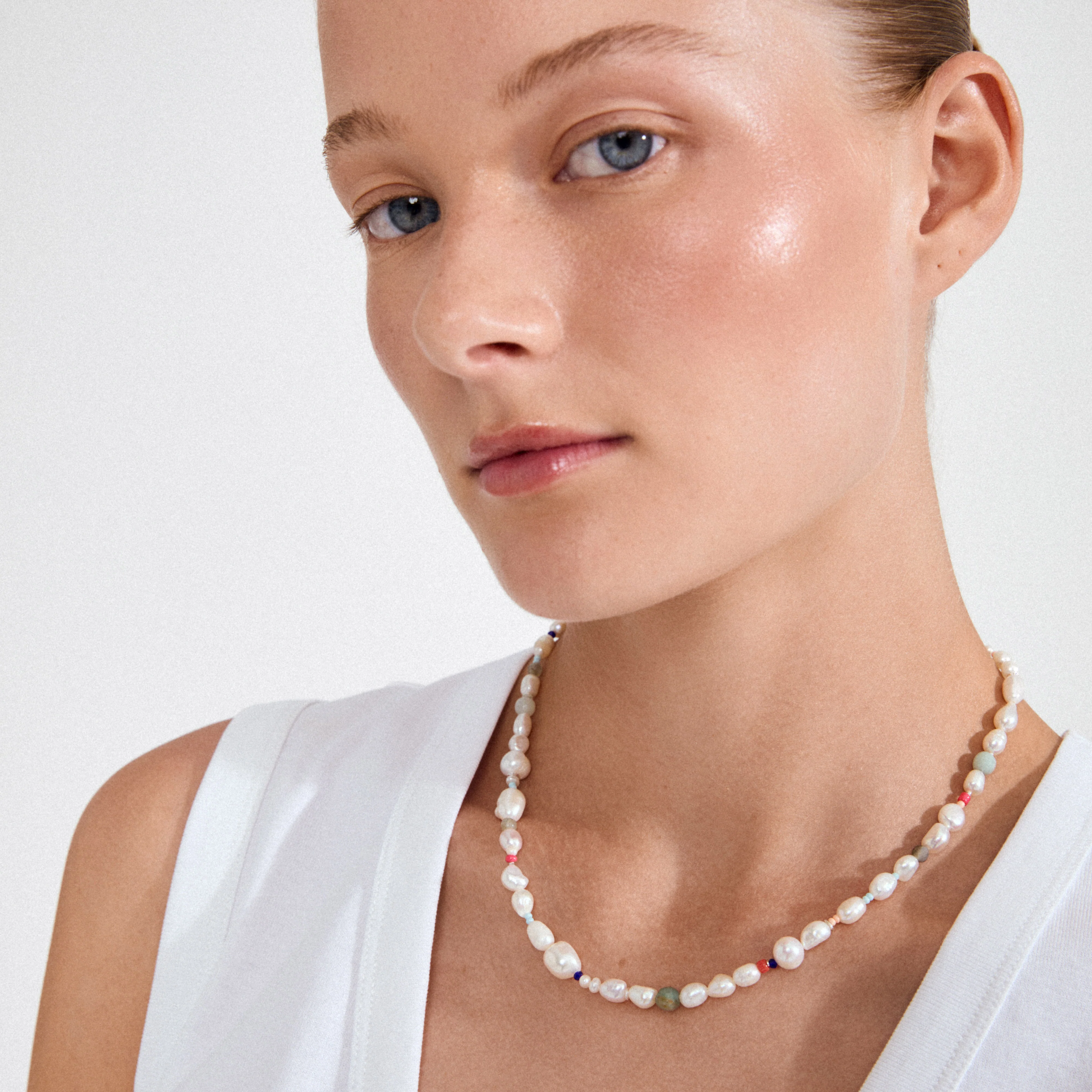 RAMONA freshwater pearl necklace silver-plated - Image 3
