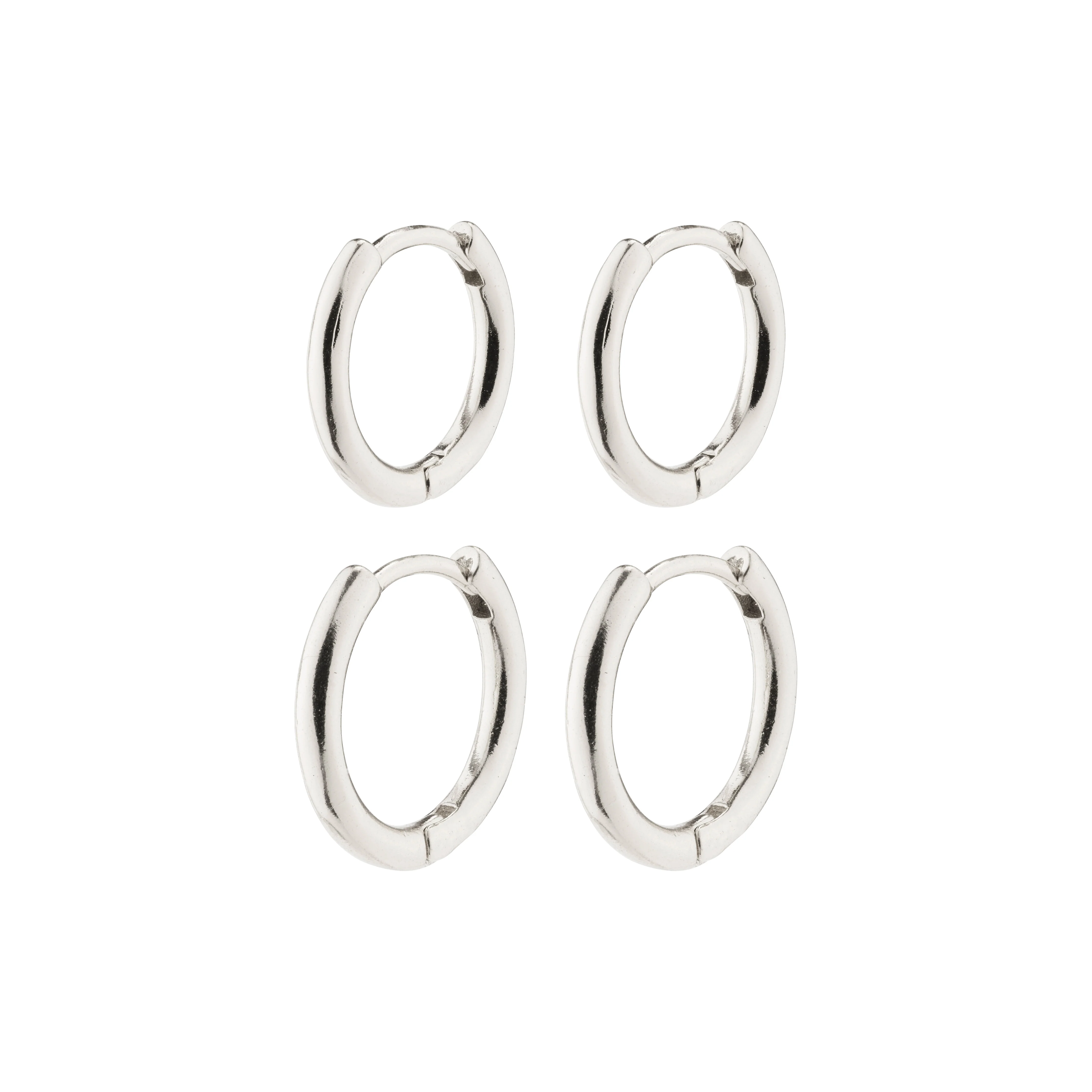 LEAF 2-in-1 set huggie hoops silver-plated