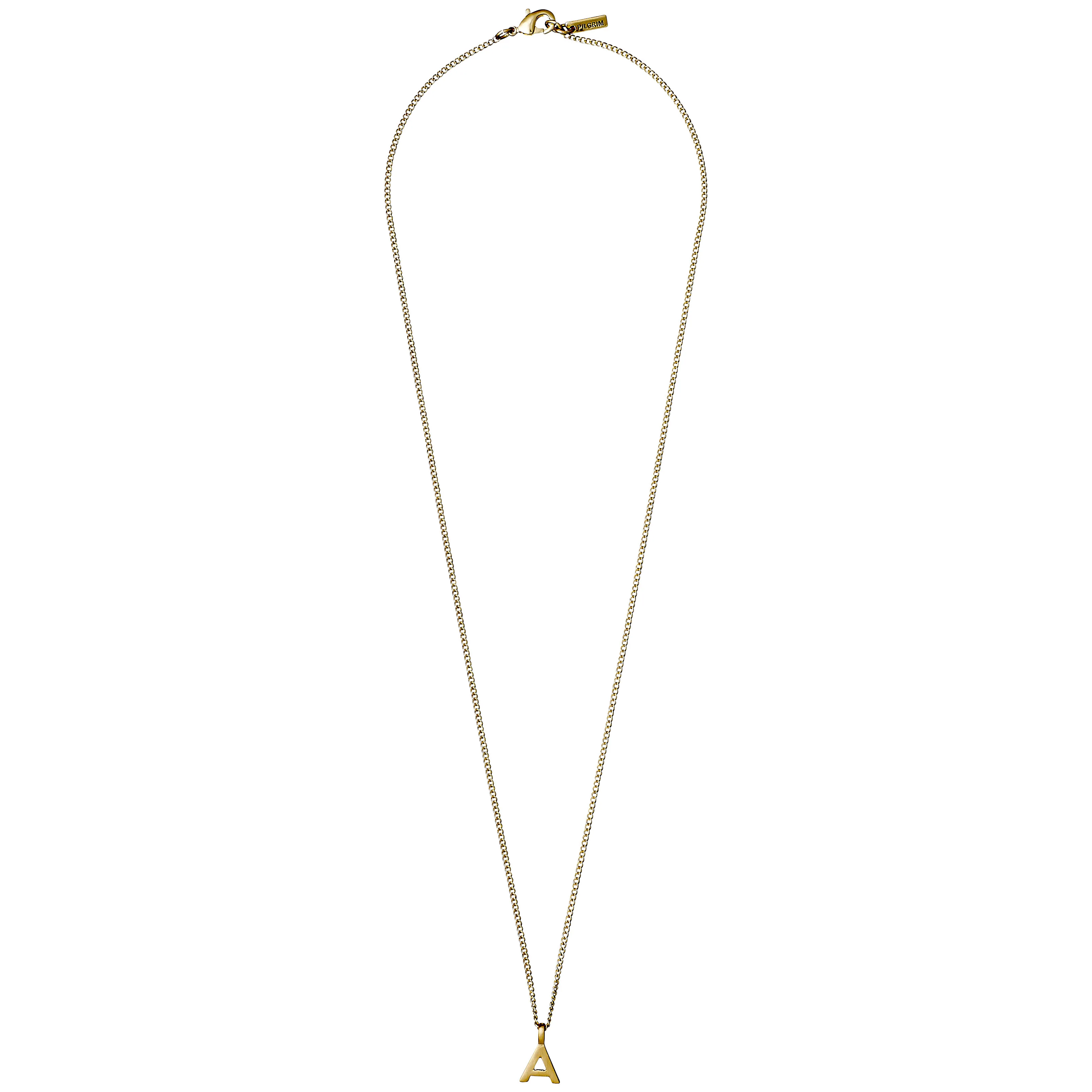 CHARM necklace with A pendant, gold-plated