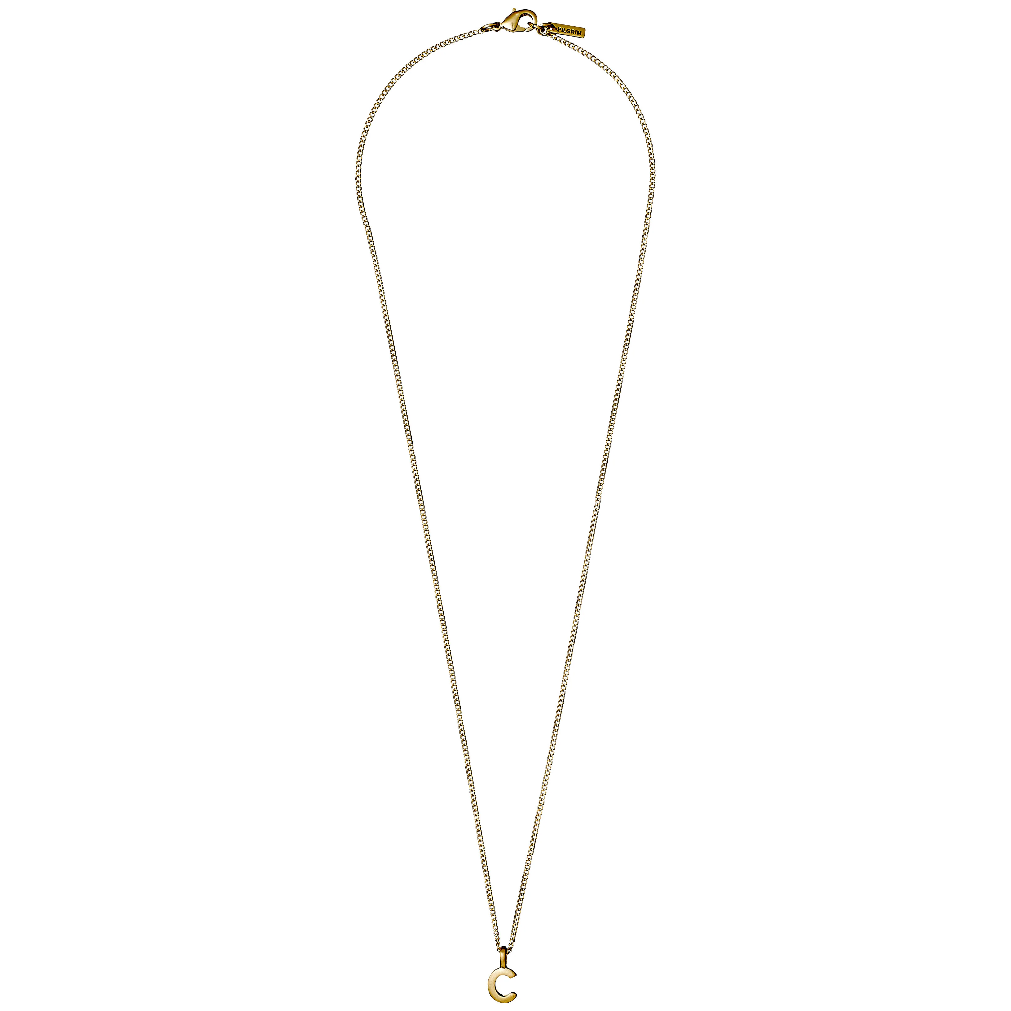 CHARM necklace with C pendant, gold-plated