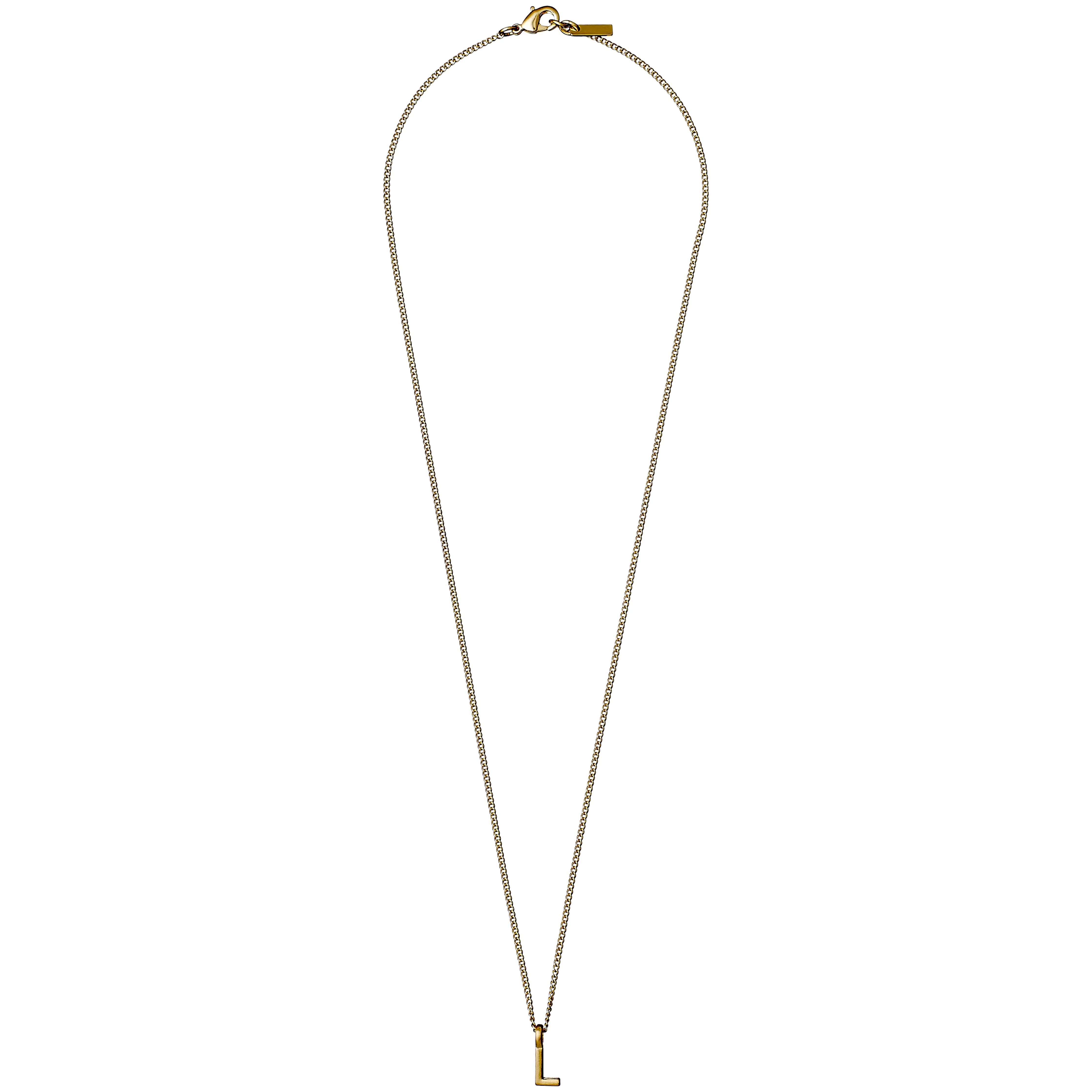 CHARM necklace with L pendant, gold-plated