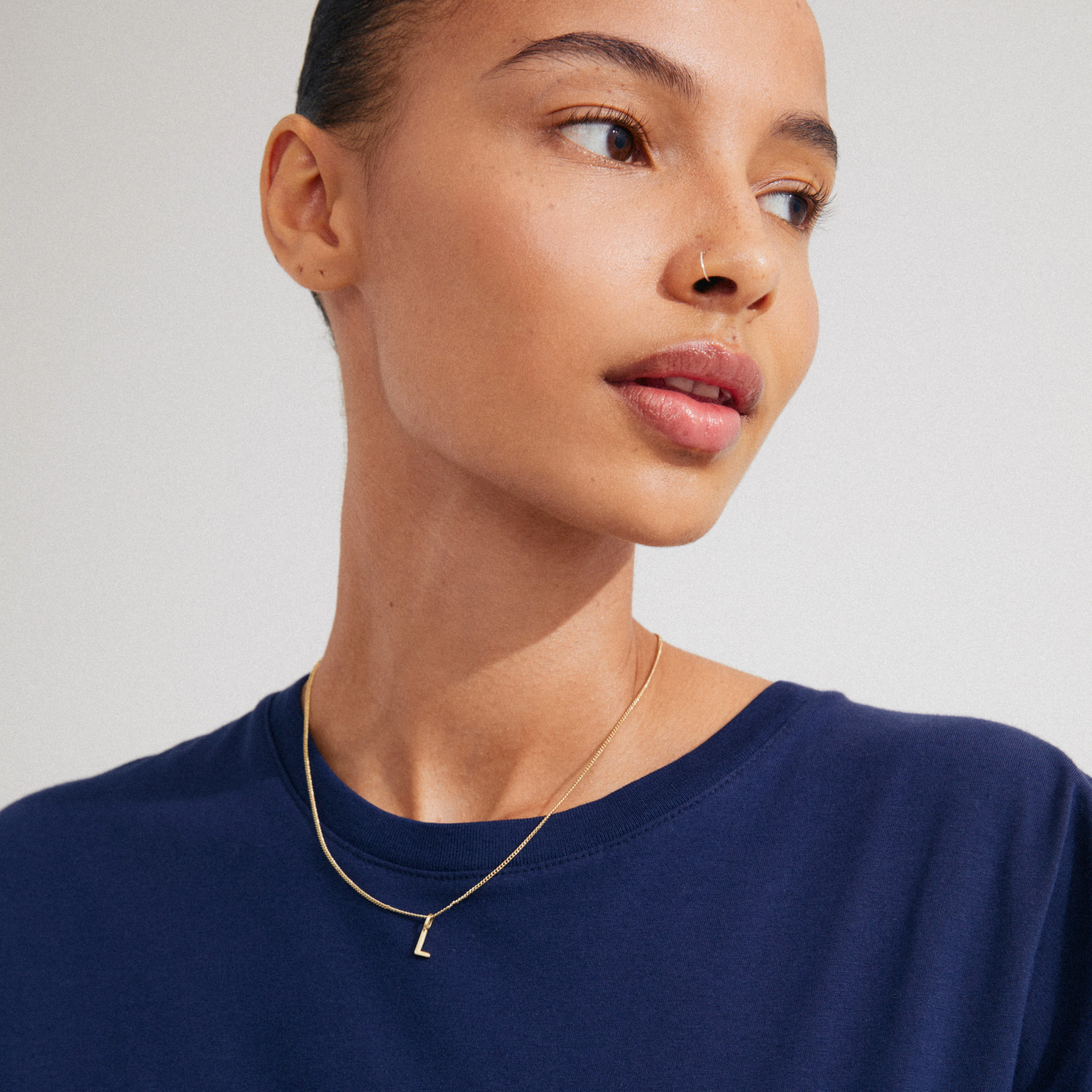 CHARM necklace with L pendant, gold-plated - Image 2