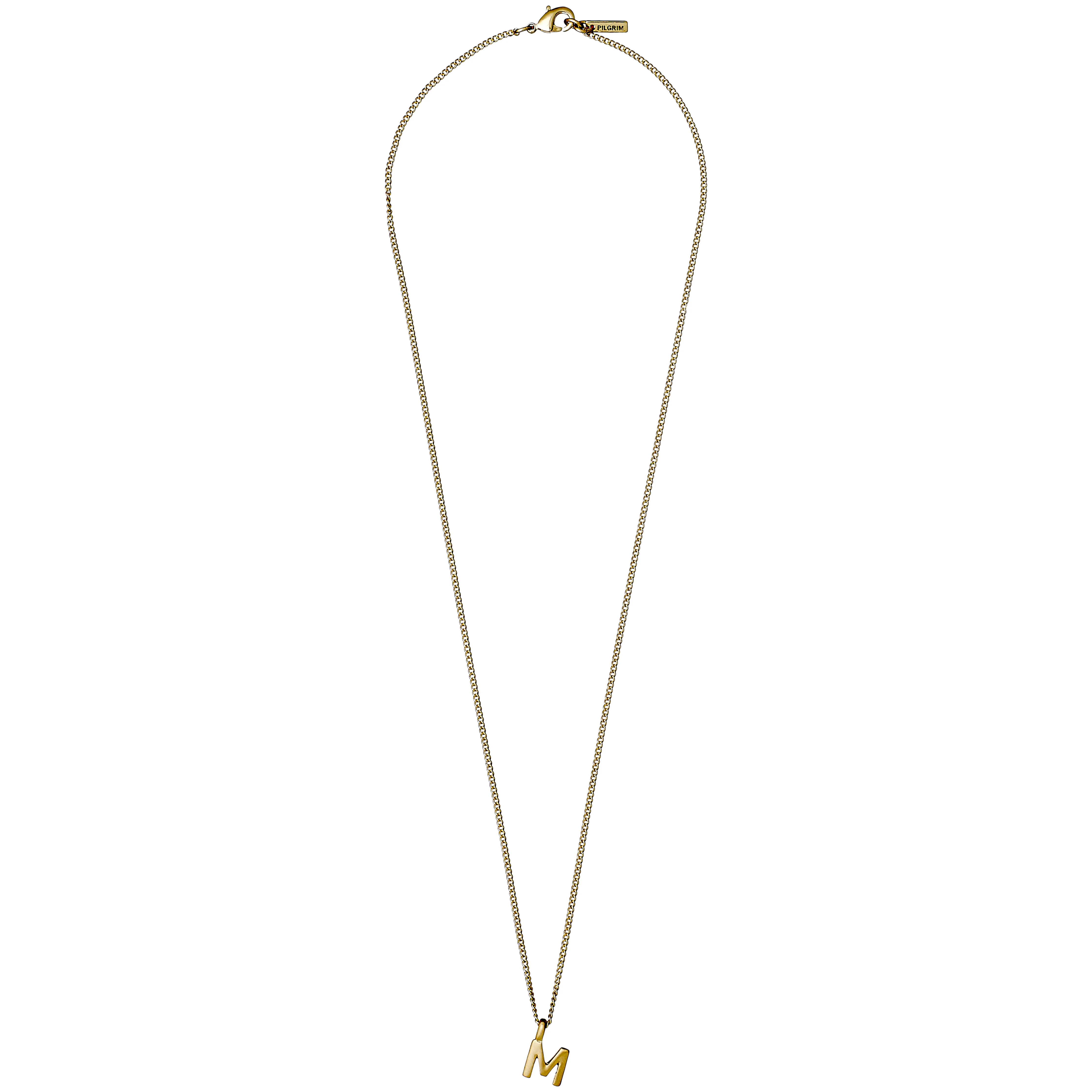 CHARM necklace with M pendant, gold-plated