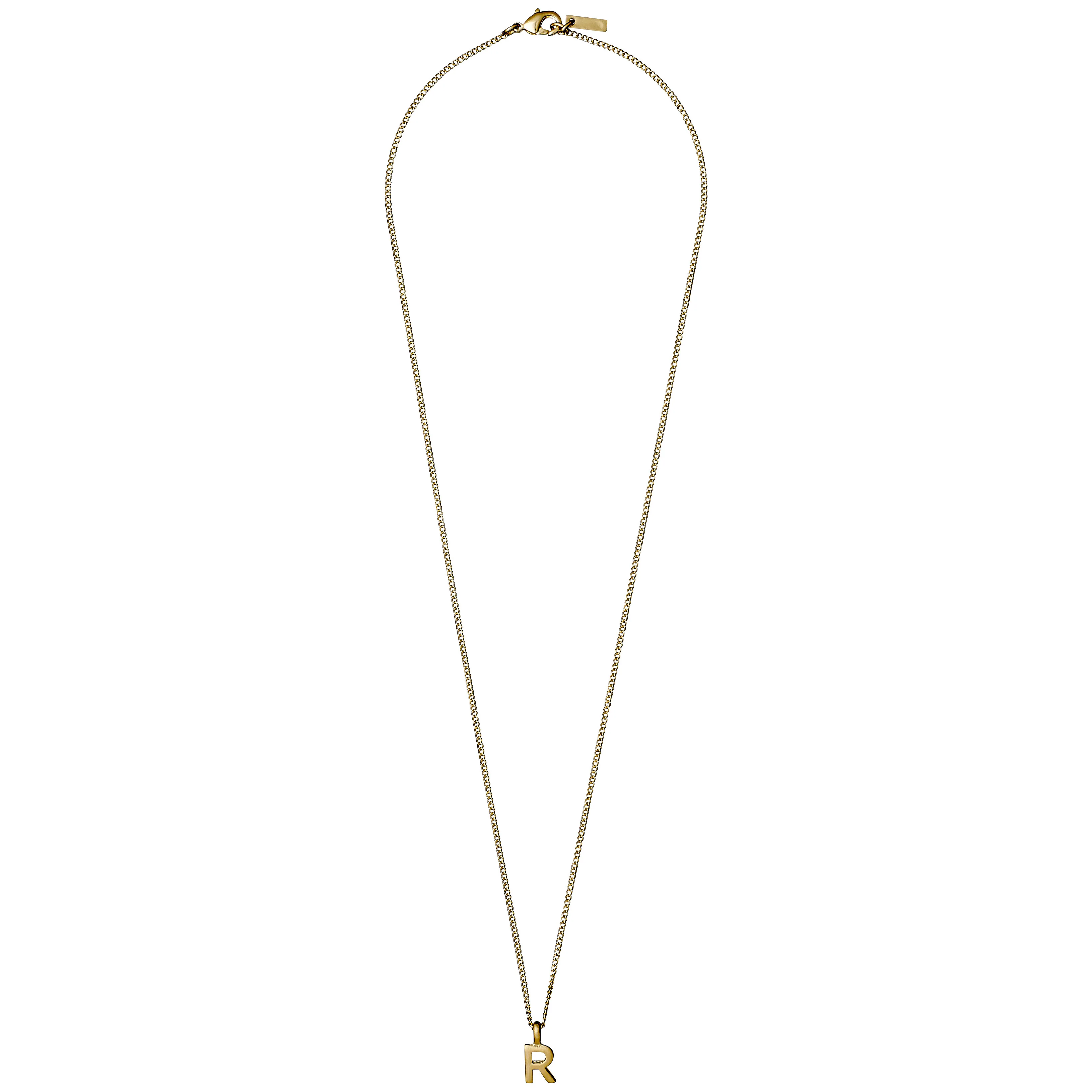 CHARM necklace with R pendant, gold-plated
