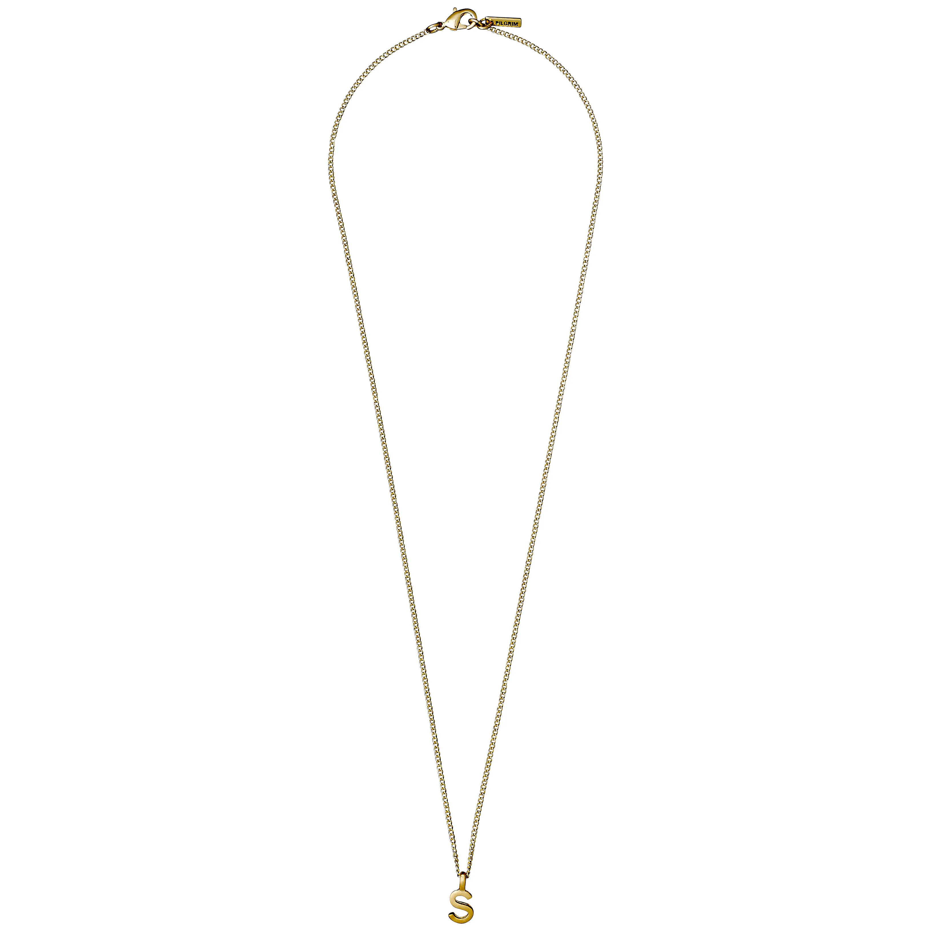 CHARM necklace with S pendant, gold-plated
