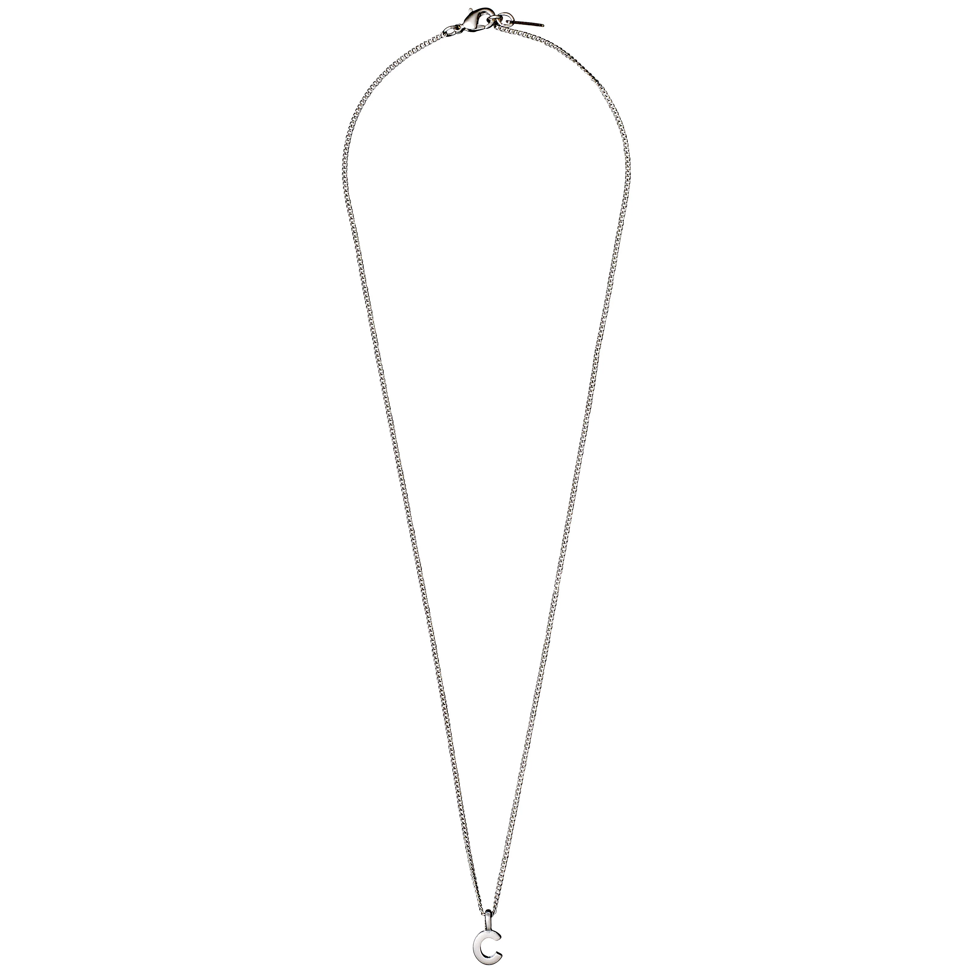 CHARM necklace with C pendant, silver-plated