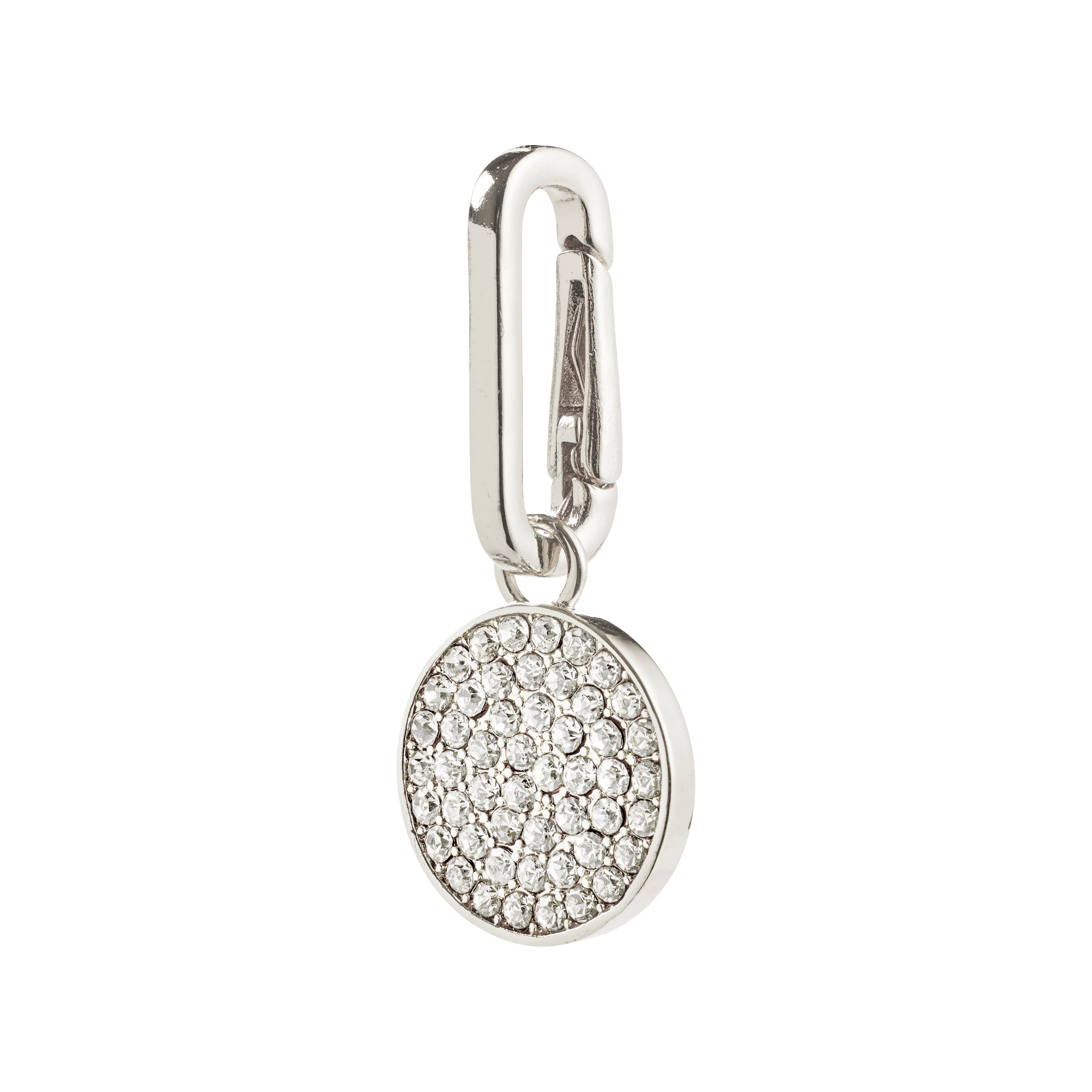CHARM crystal coin pendant, silver-plated