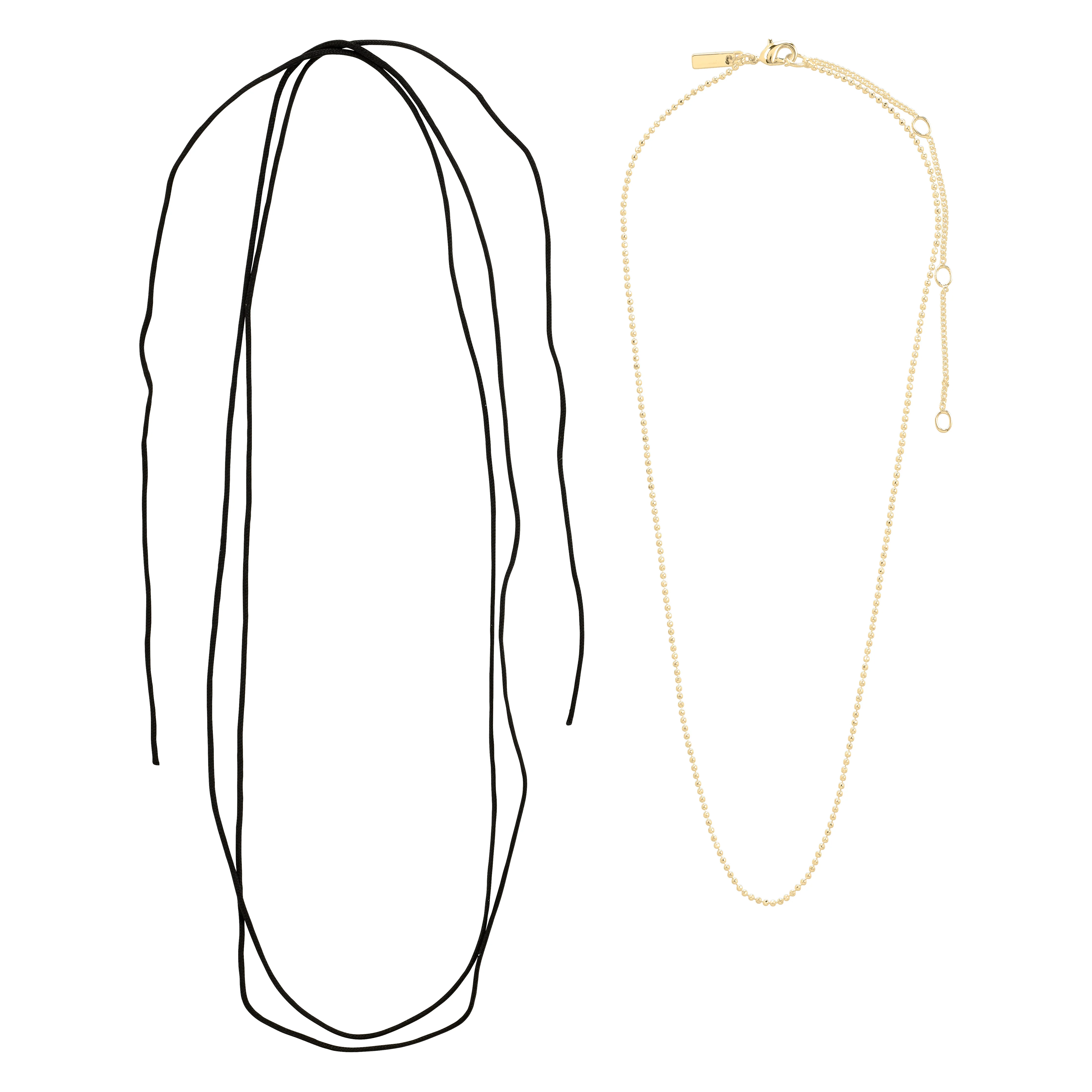 CHARM necklace 2-in-1 set, gold-plated/black - Image 5