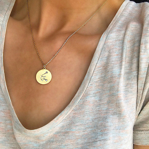 CANCER Zodiac Sign Coin Necklace, gold-plated - Image 3