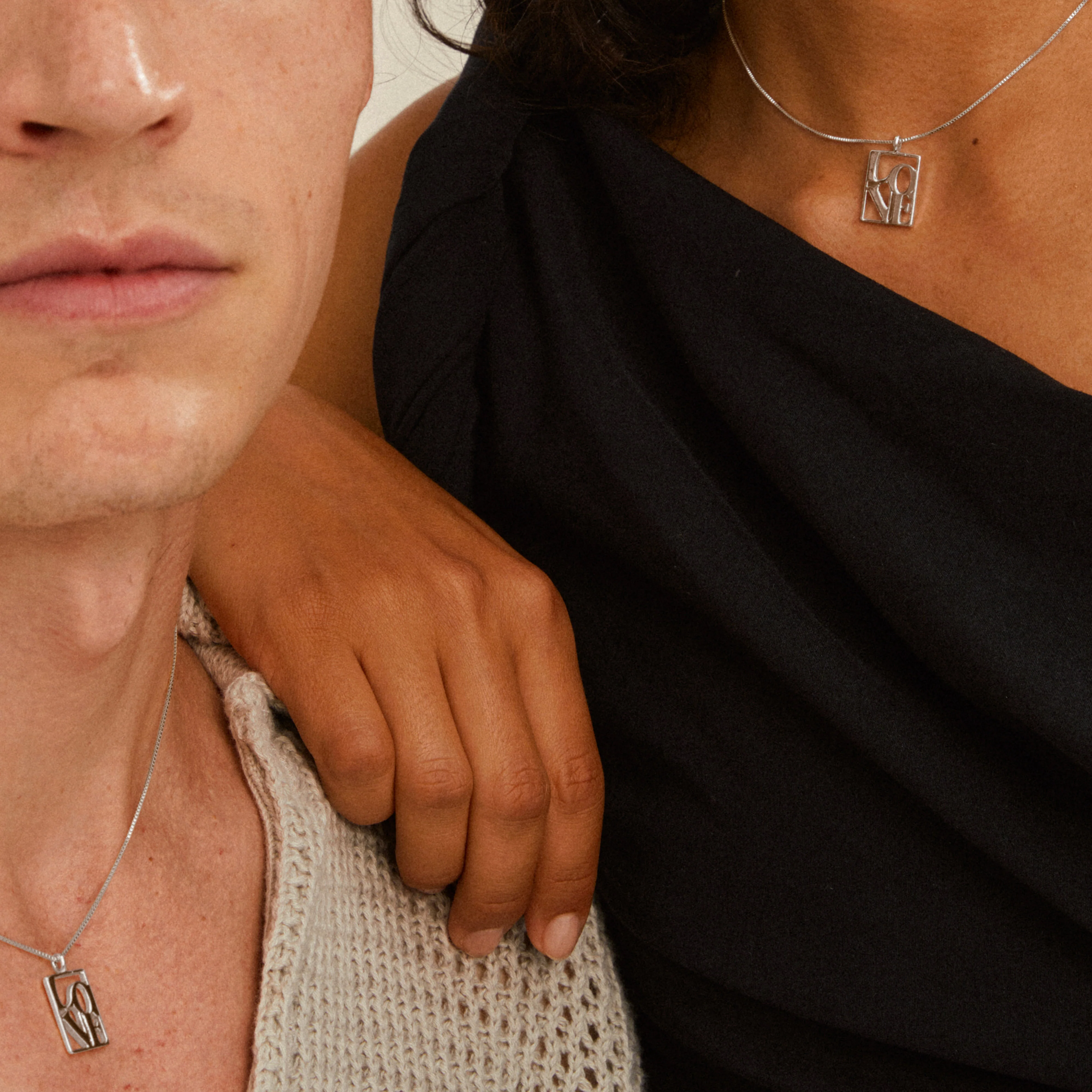LOVE TAG, LOVE necklace silver-plated - Image 3