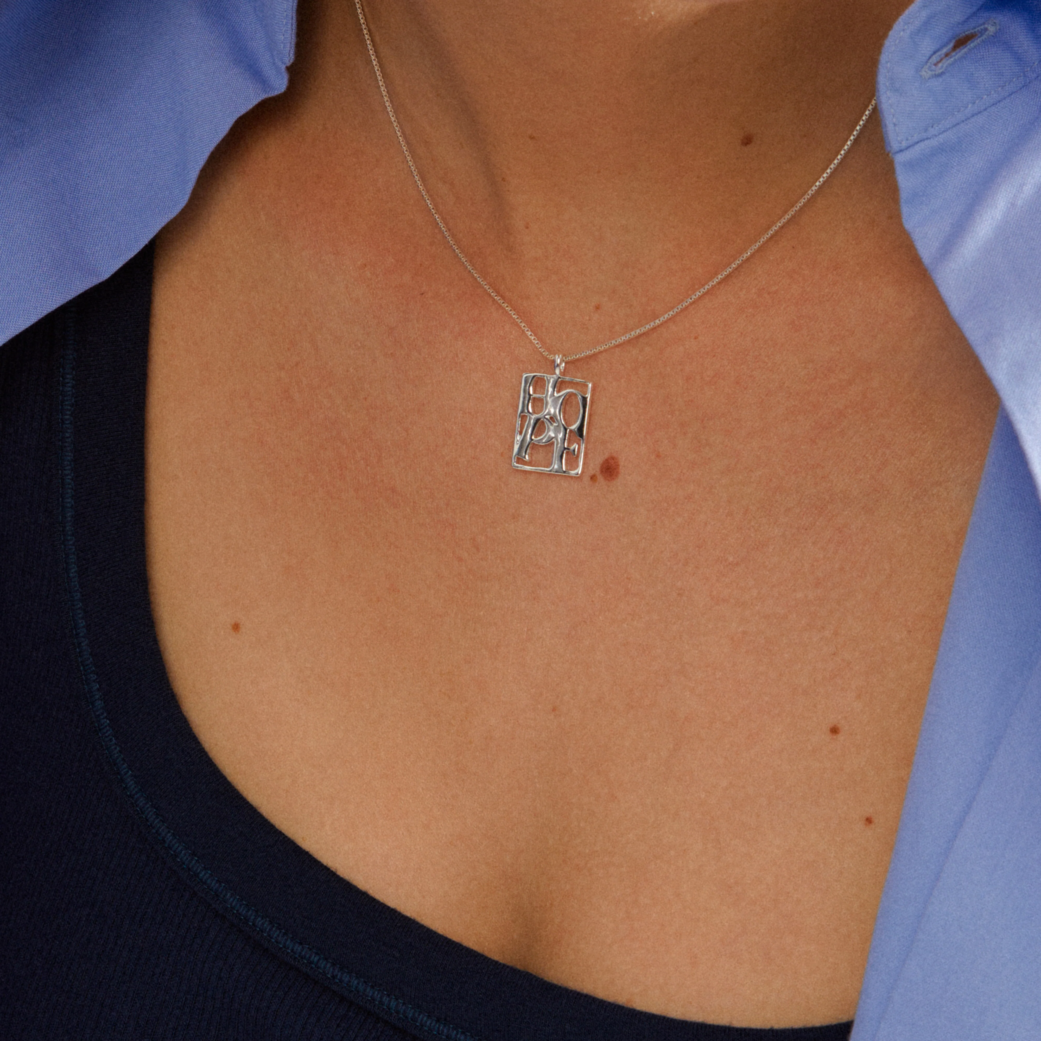 LOVE TAG, HOPE necklace silver-plated - Image 2