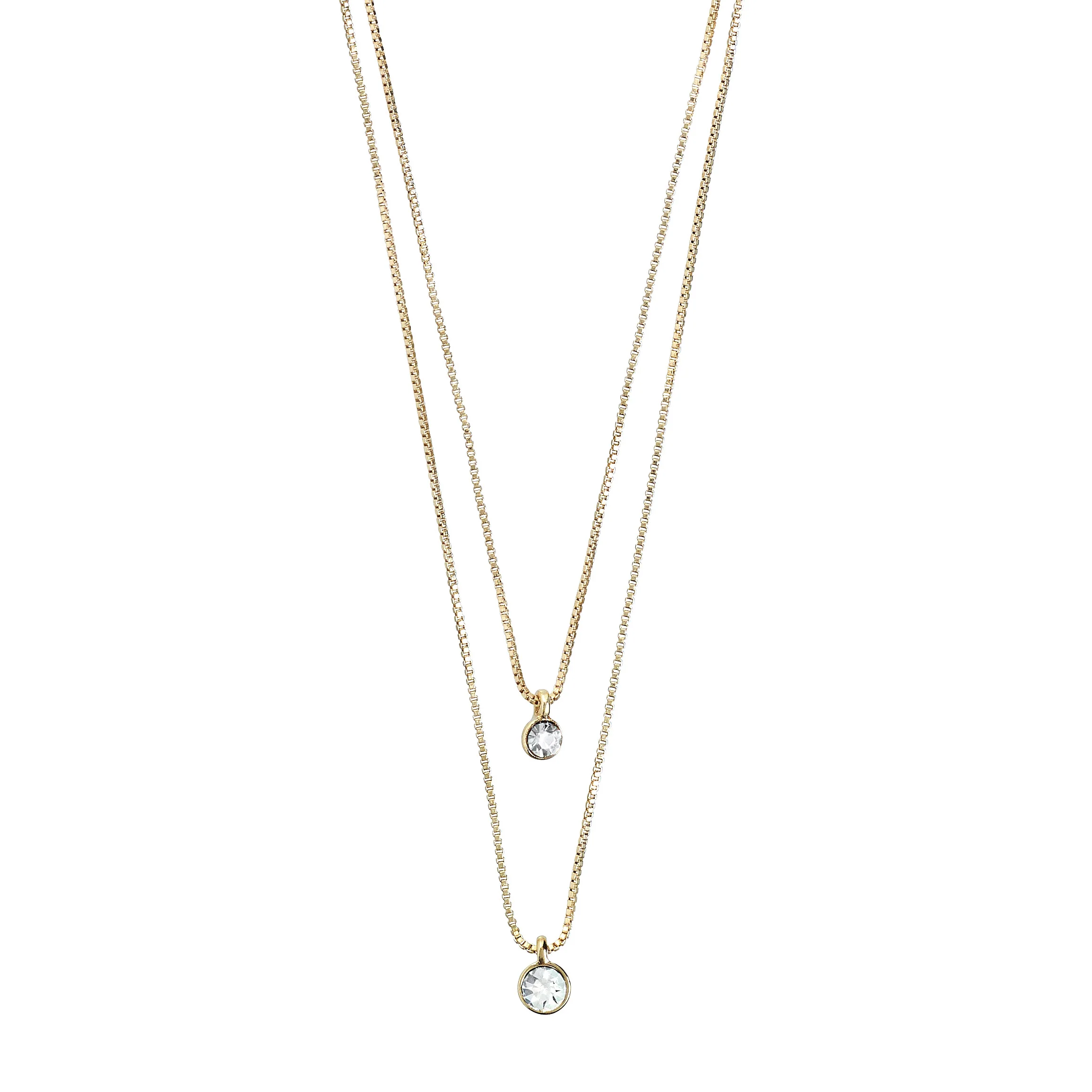 LUCIA 2-in-1 crystal necklace gold-plated