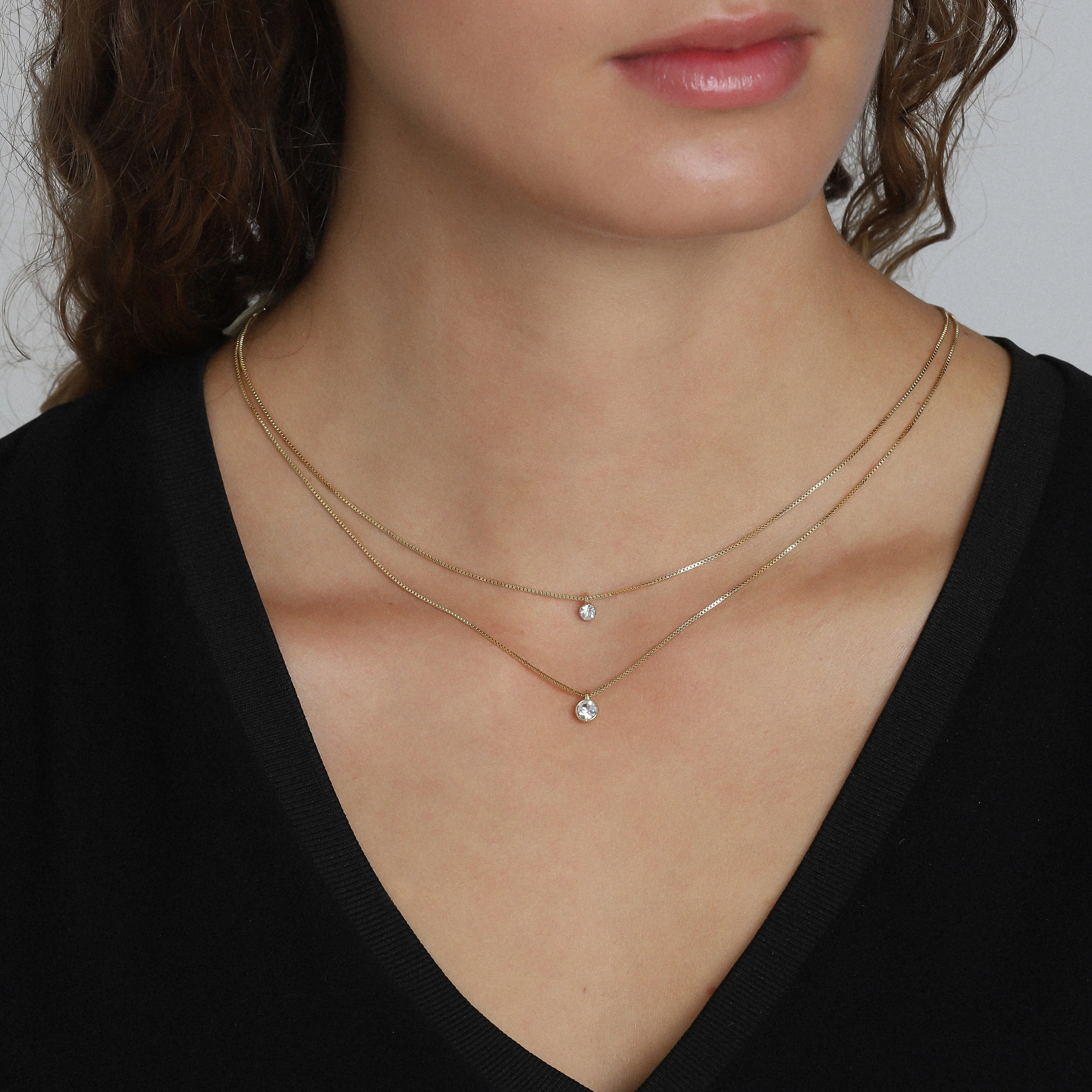 LUCIA 2-in-1 crystal necklace gold-plated - Image 3