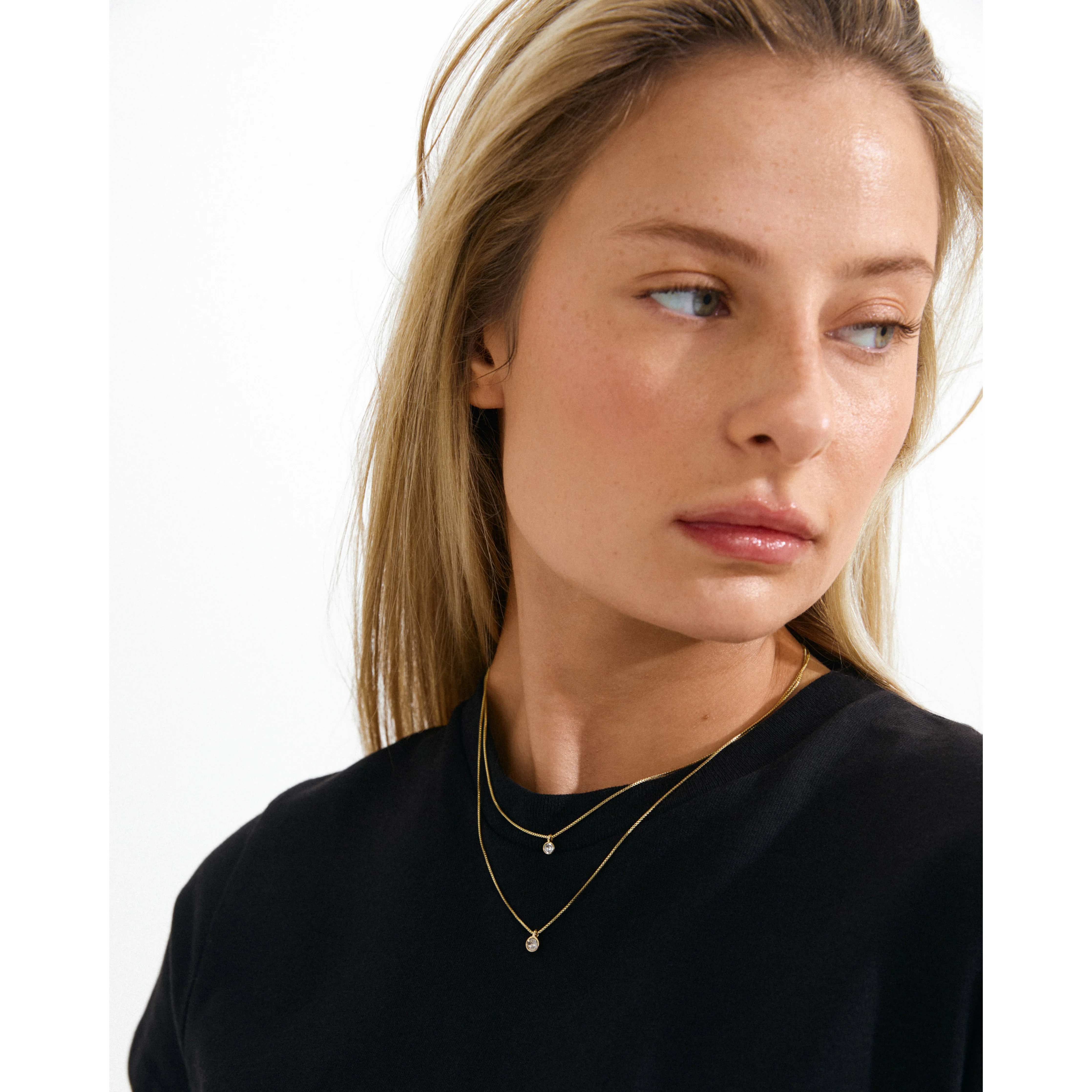 LUCIA 2-in-1 crystal necklace gold-plated - Image 4